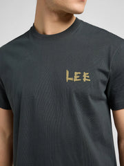 Meska Koszulka Lee Relaxed Graphic Tee Washed Black 112370512