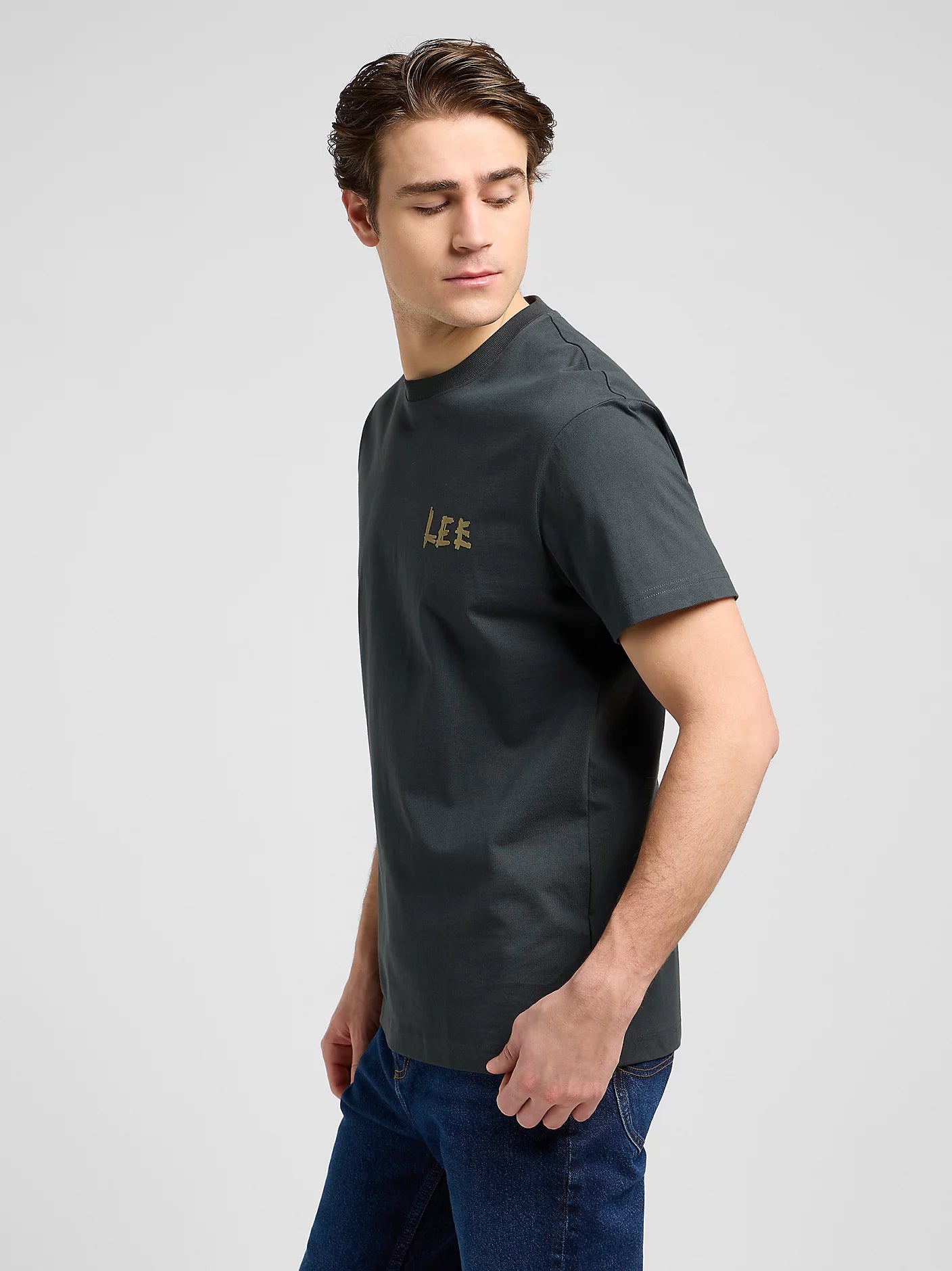 Meska Koszulka Lee Relaxed Graphic Tee Washed Black 112370512