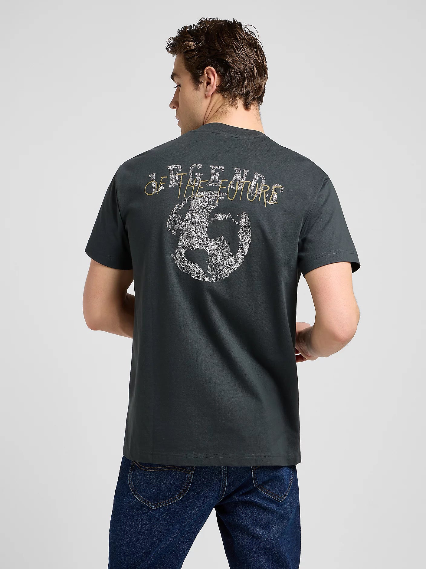 Meska Koszulka Lee Relaxed Graphic Tee Washed Black 112370512