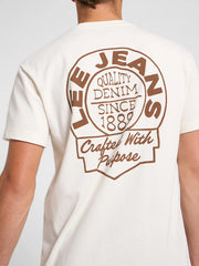 Meska Koszulka Lee Relaxed Tee Ecru 112364544