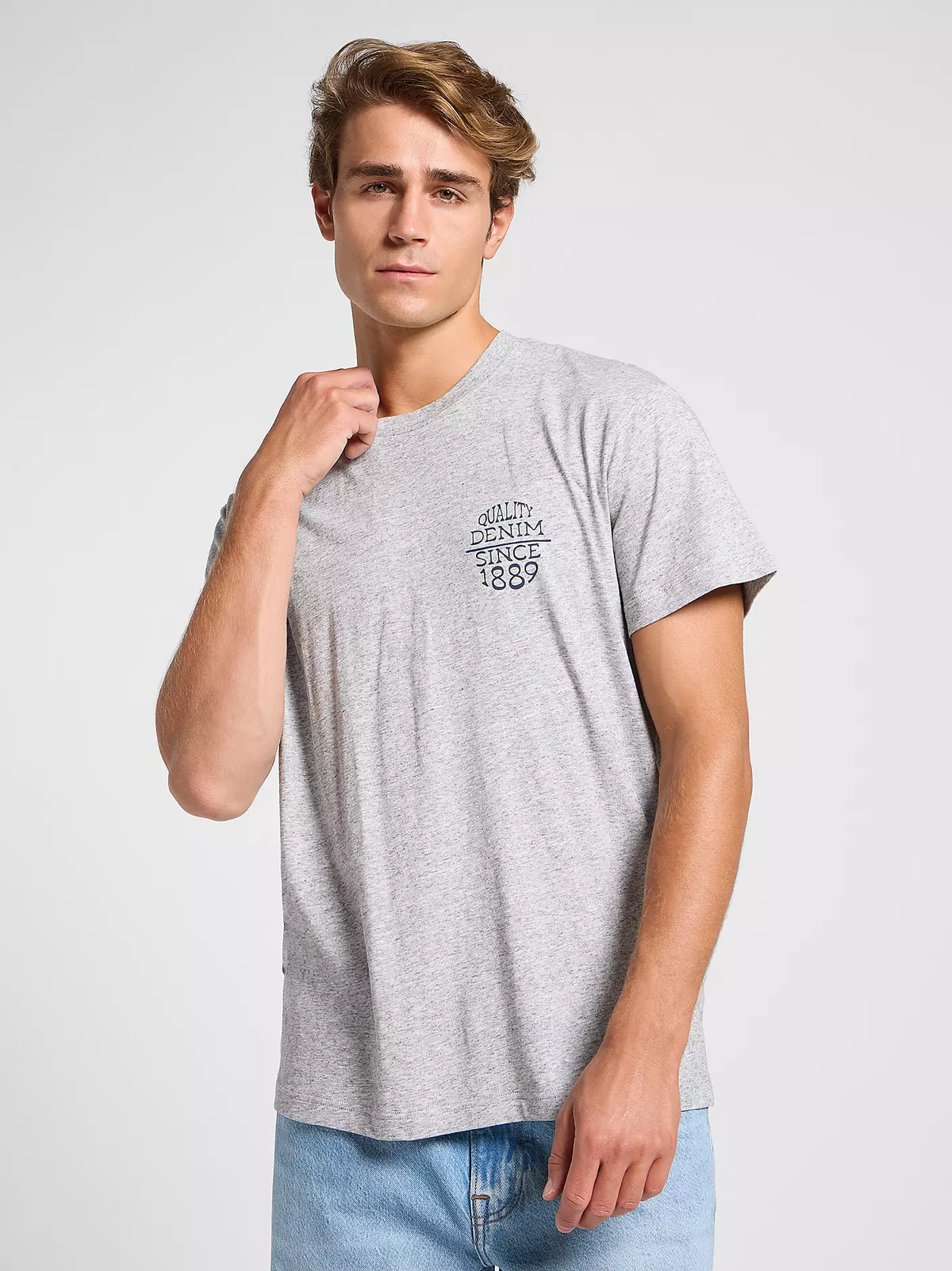 MĘSKA KOSZULKA LEE RELAXED TEE GREY MELE 112364546