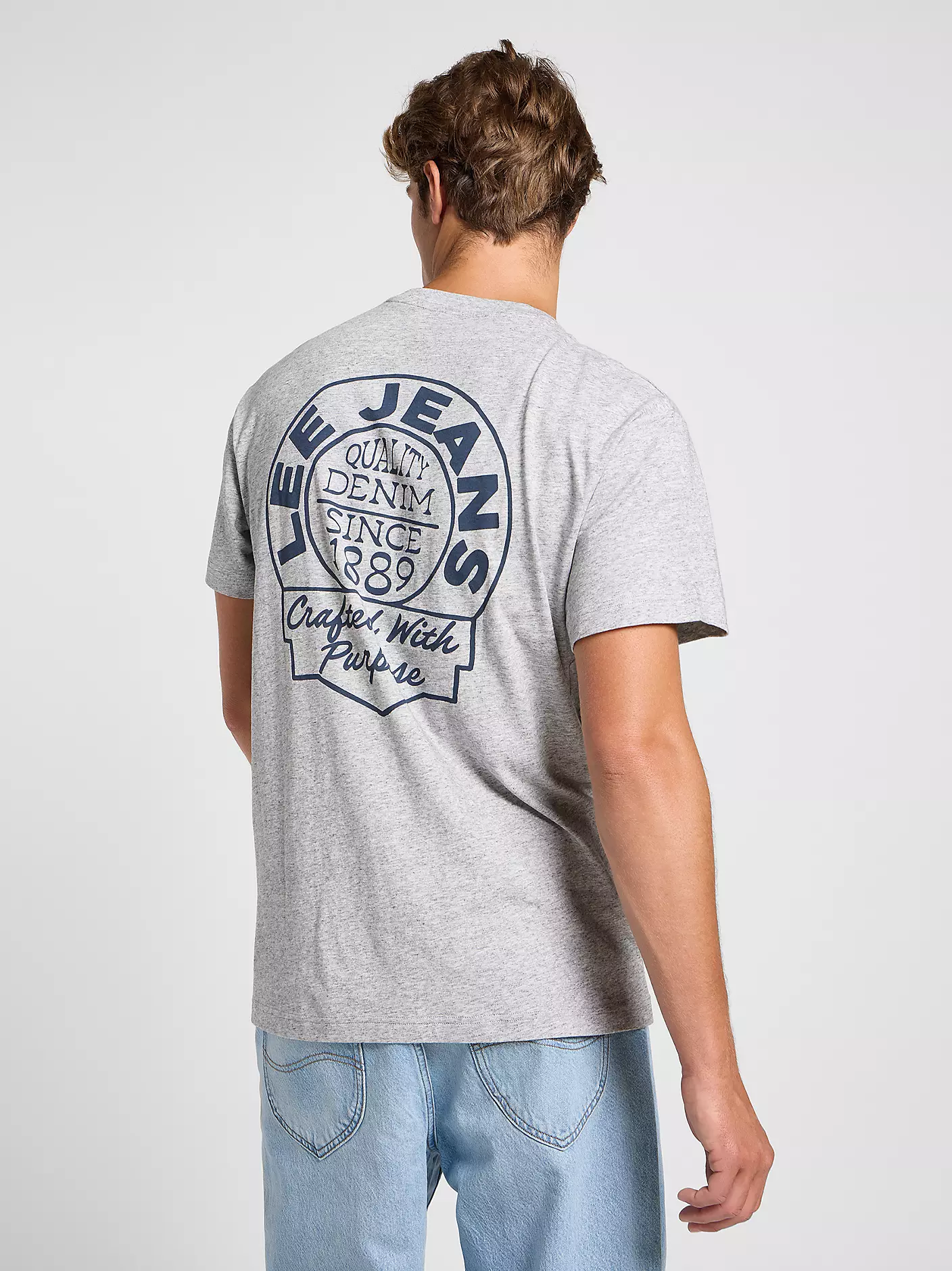MĘSKA KOSZULKA LEE RELAXED TEE GREY MELE 112364546
