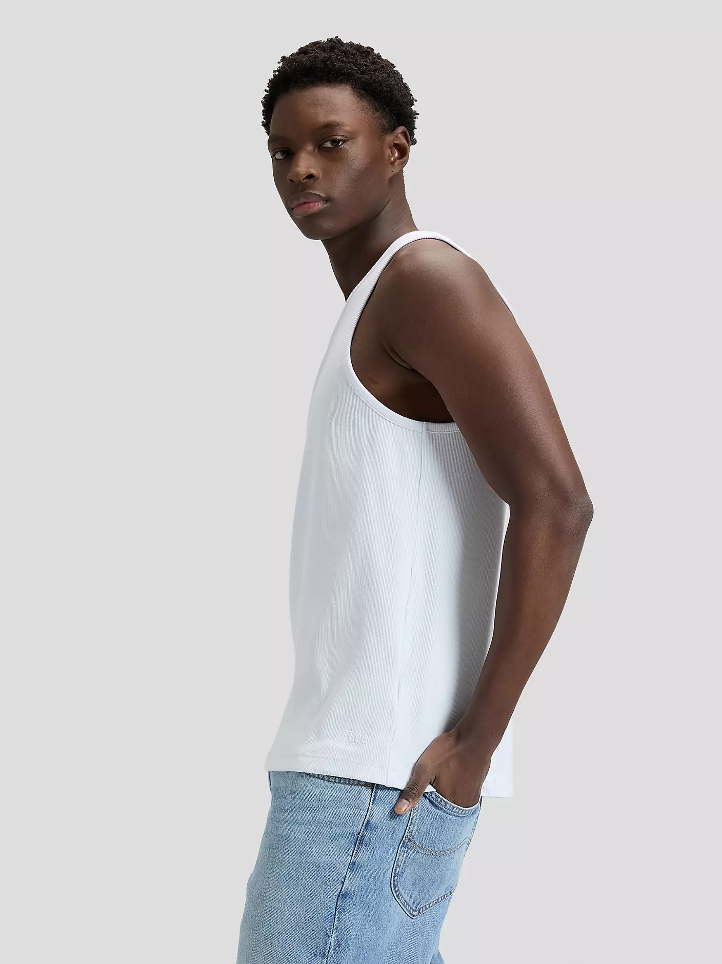 MĘSKA KOSZULKA LEE RIBBED TANK BRIGHT WHITE 112376487