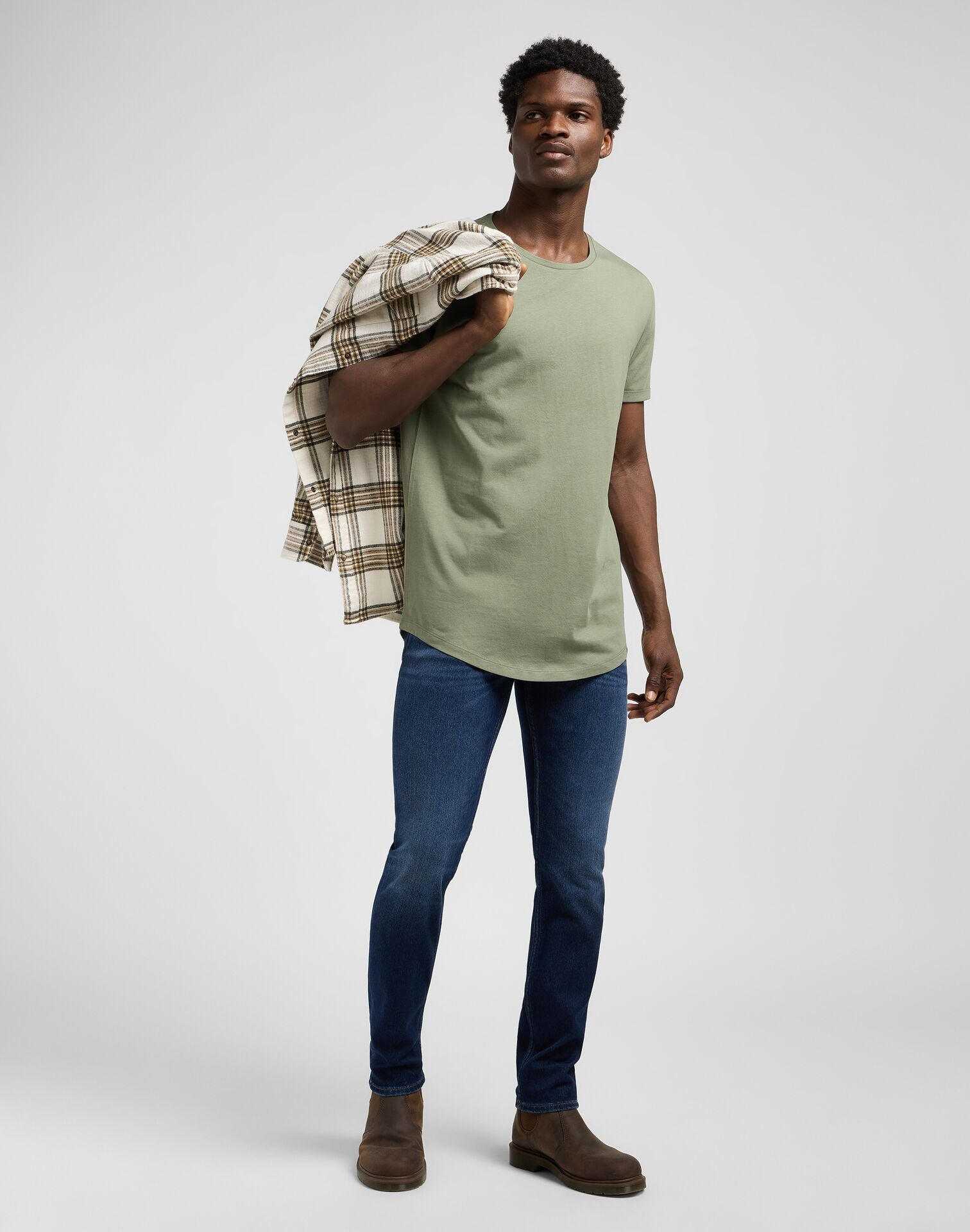 Meska Koszulka Lee Shaped Tee Olive Stone 112370725