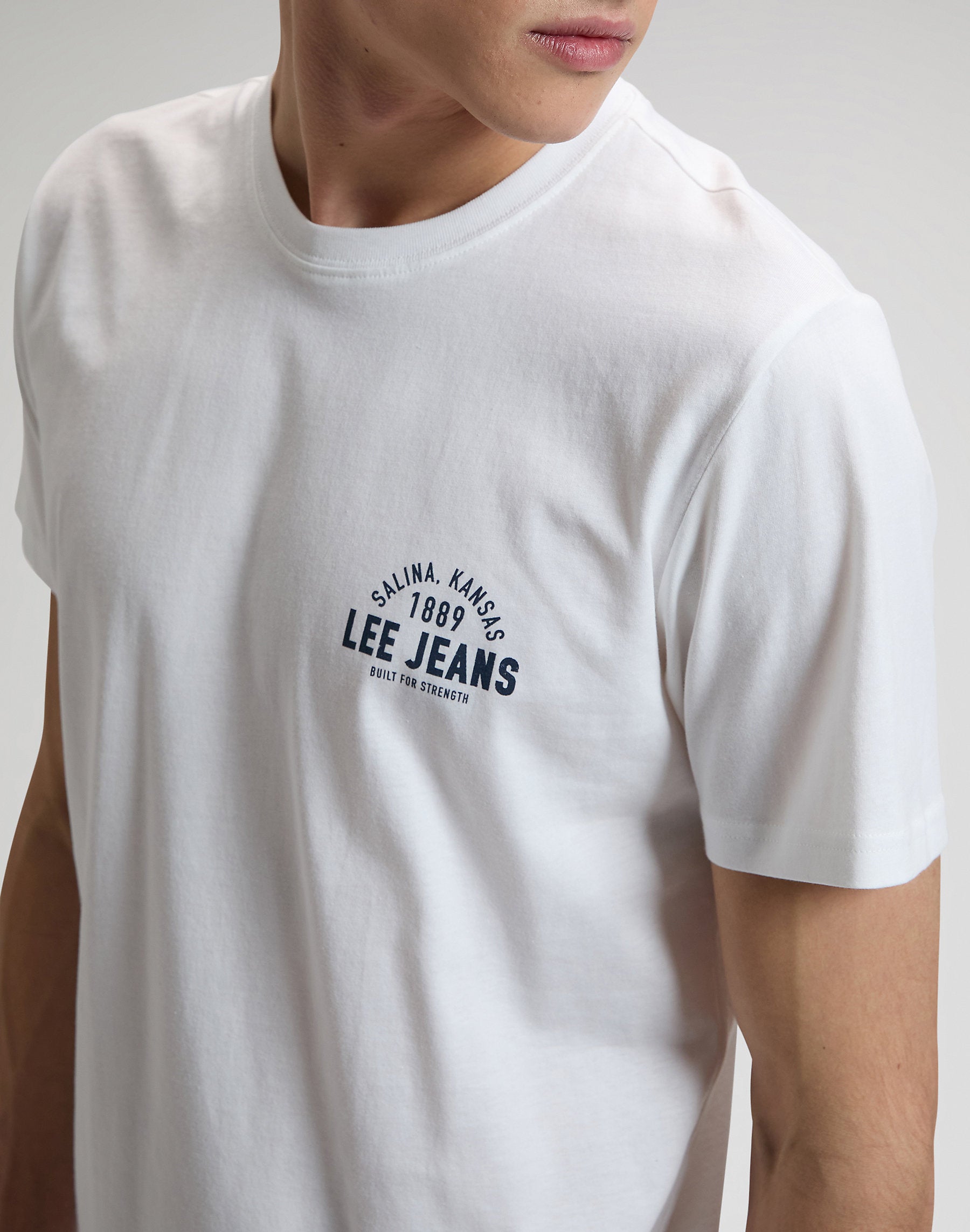 Męska Koszulka Lee Small Logo Tee Bright White 112376519