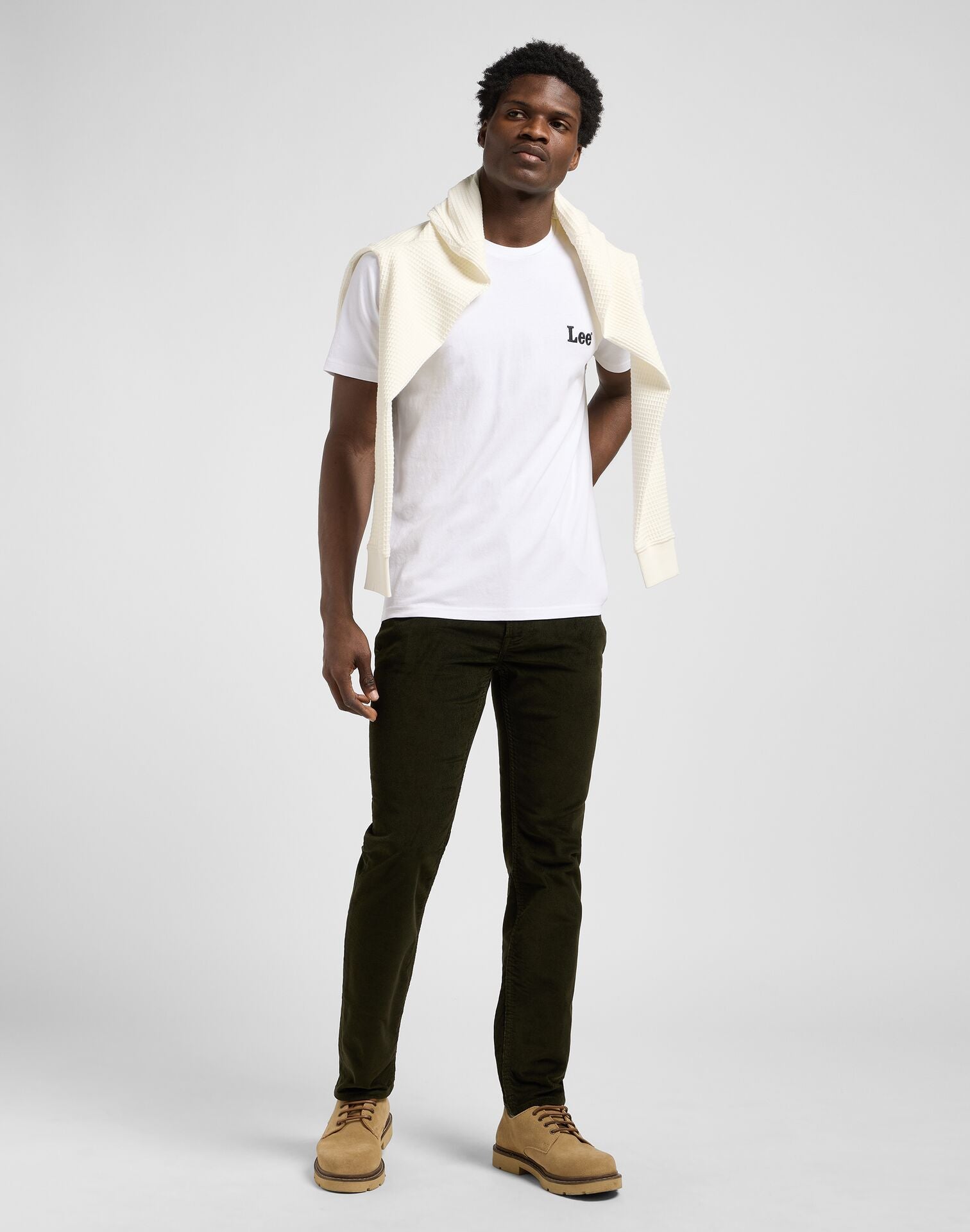 Meska Koszulka Lee SS Small Logo Tee Bright White 112370503