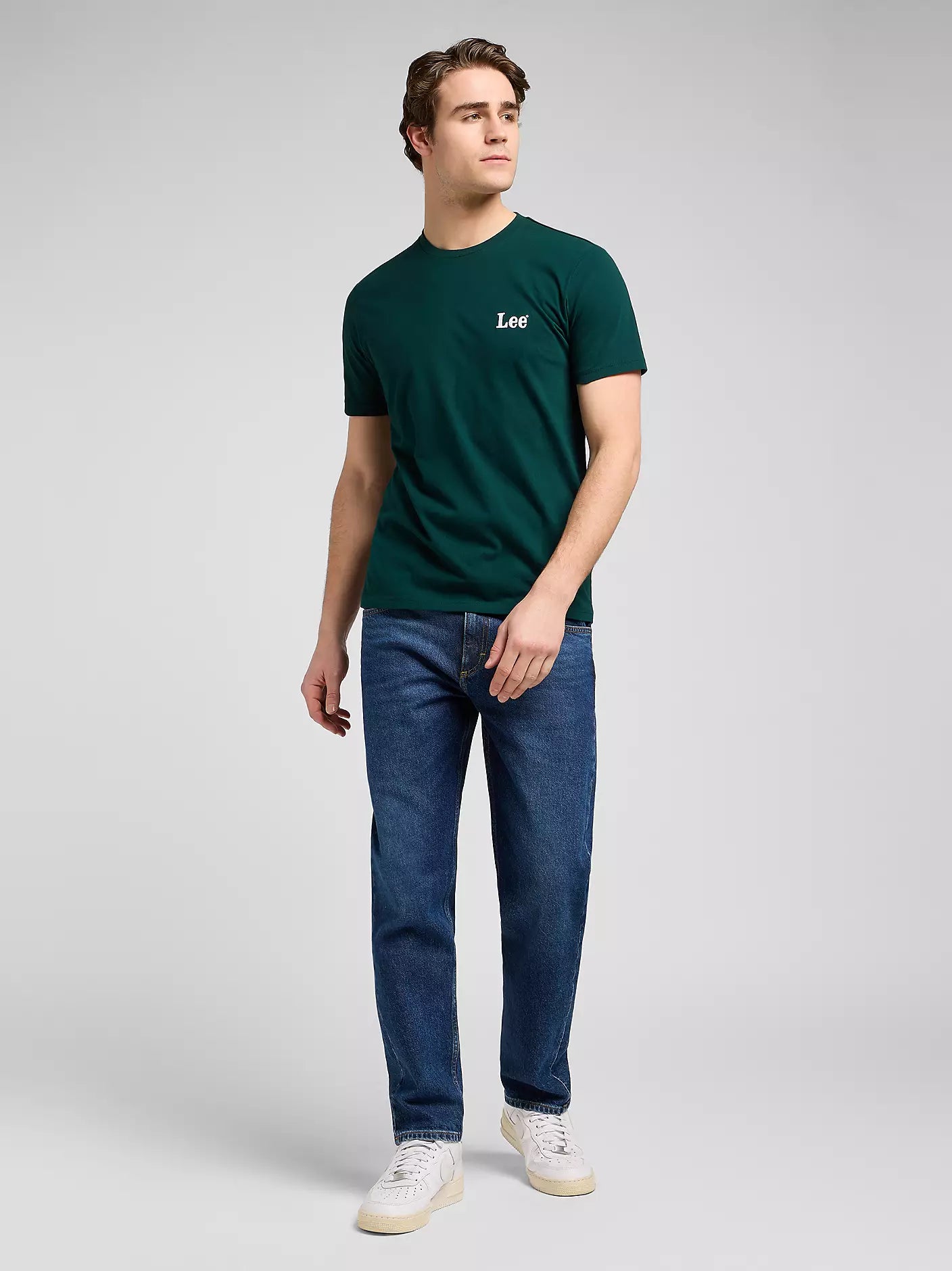 Męska Koszulka Lee Ss Small Logo Tee Jade Forest 112370501