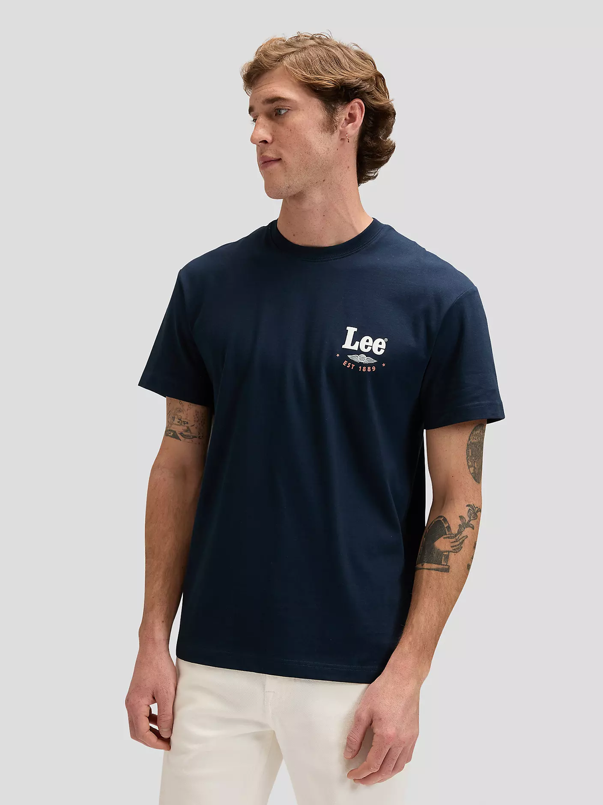 MĘSKA KOSZULKA LEE STAMP LEE TEE RIVET NAVY 112376494