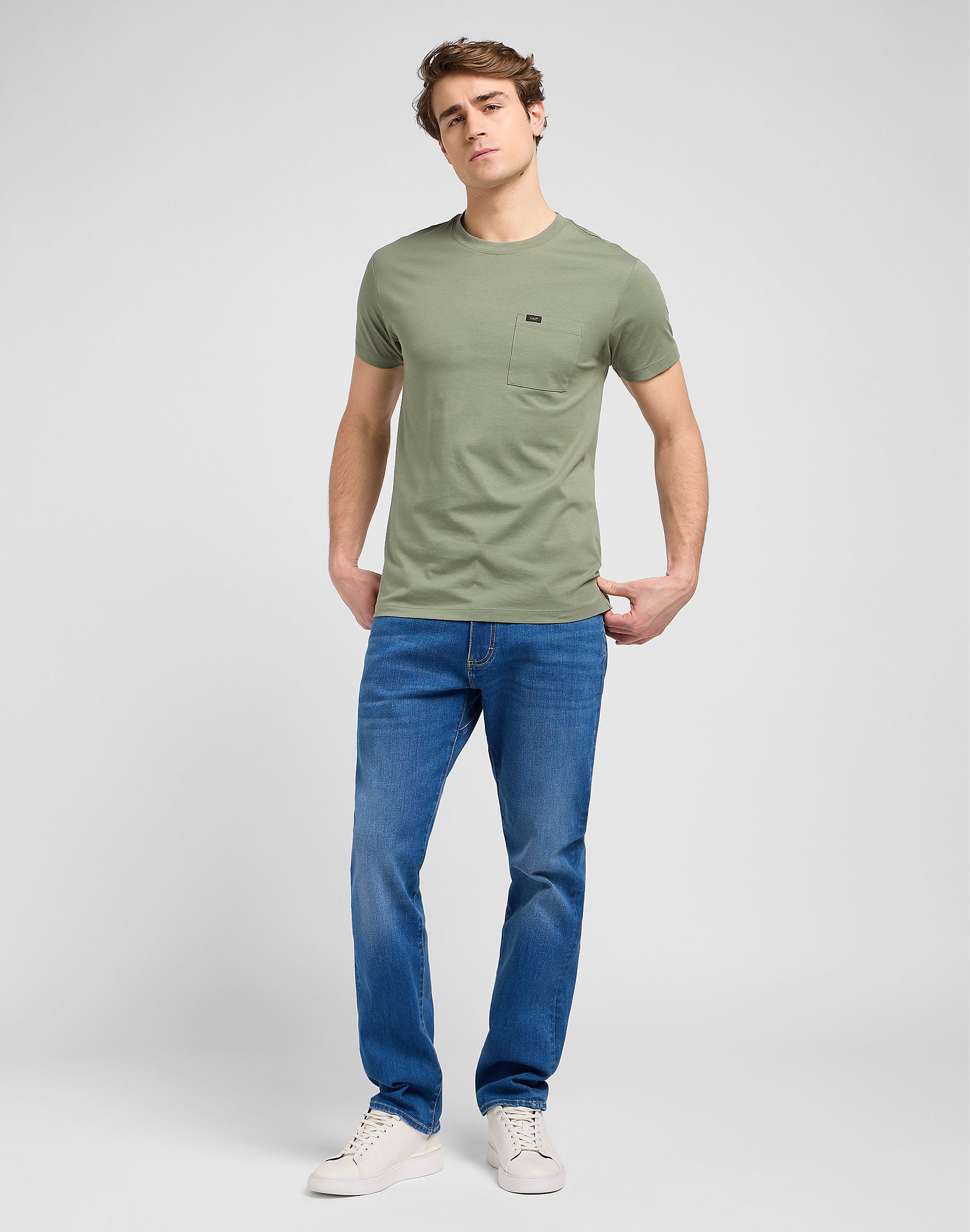 Męska Koszulka Lee Ultimate Pocket Tee Olive Stone 112370494