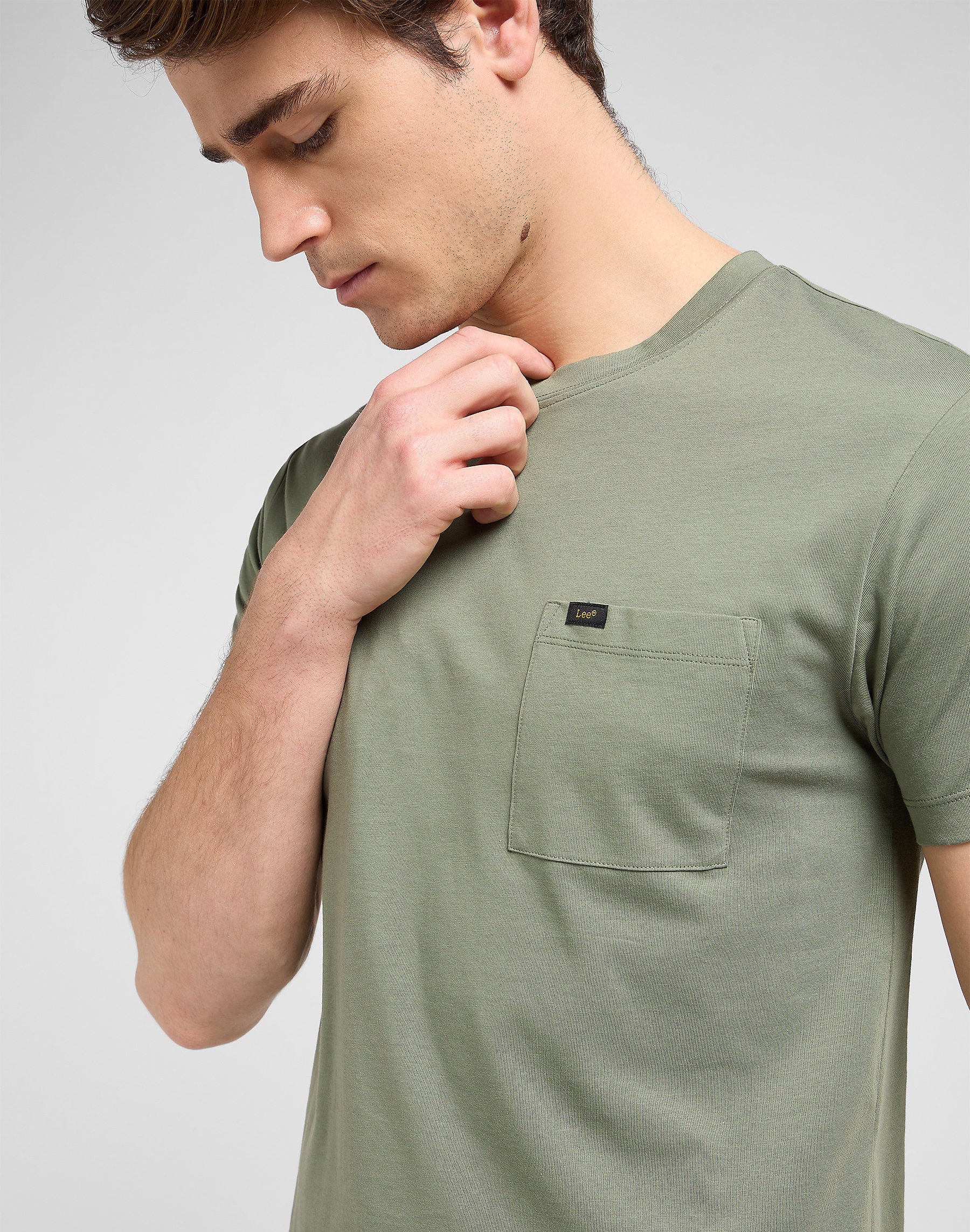 Męska Koszulka Lee Ultimate Pocket Tee Olive Stone 112370494