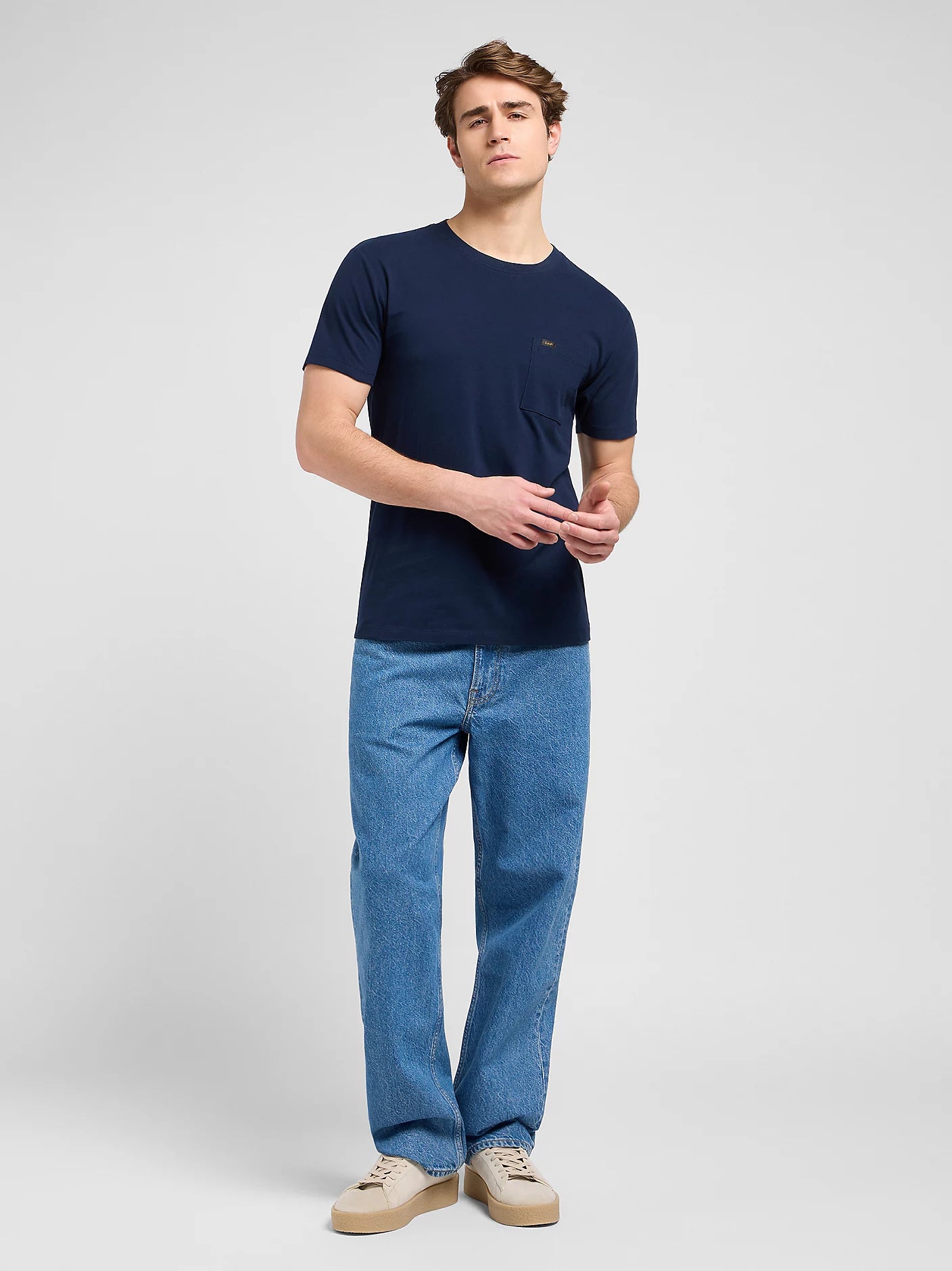 Meska Koszulka Lee Ultimate Pocket Tee Rivet Navy 112370493