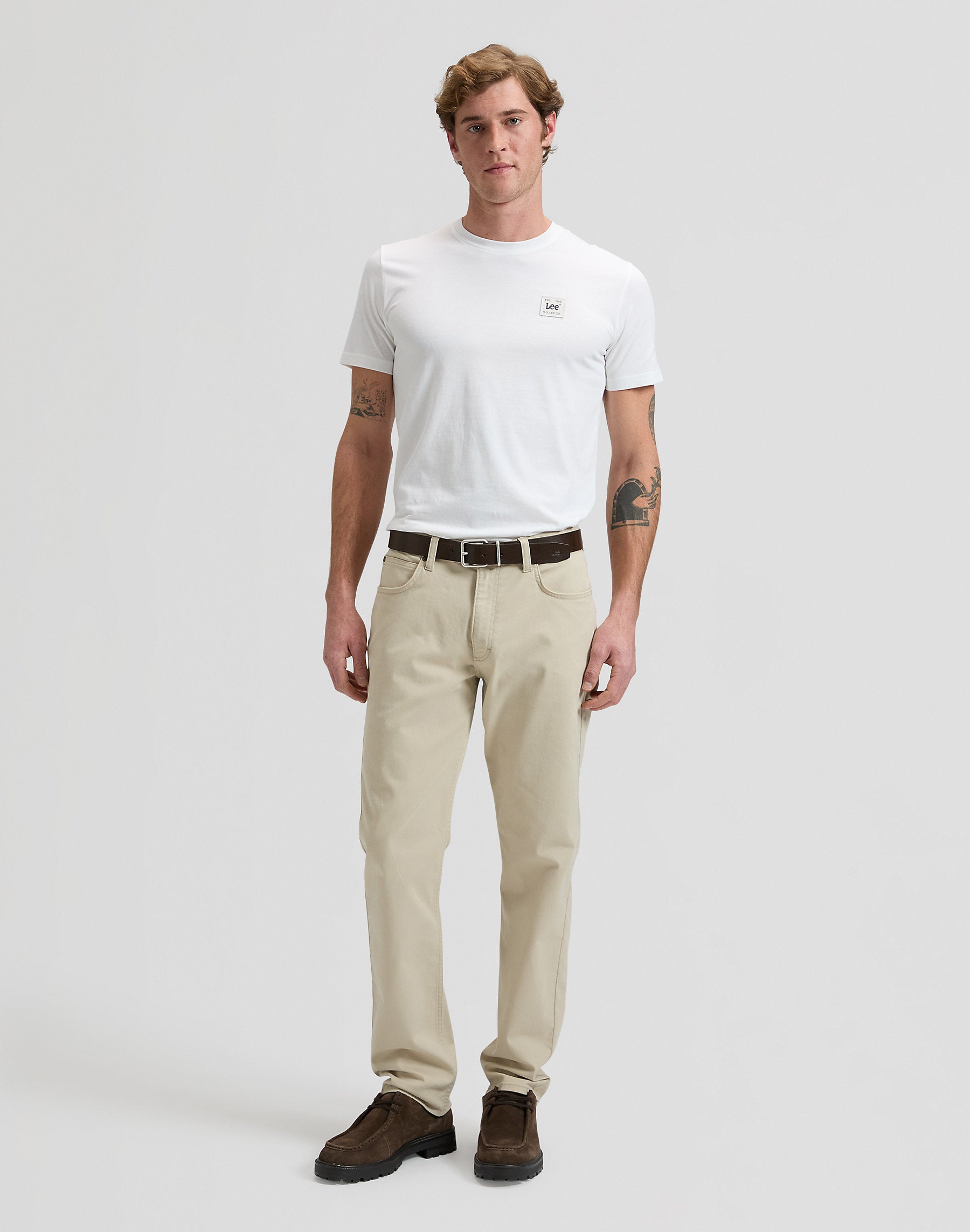 Męska Koszulka Lee Woven Label Tee Bright White 112376540