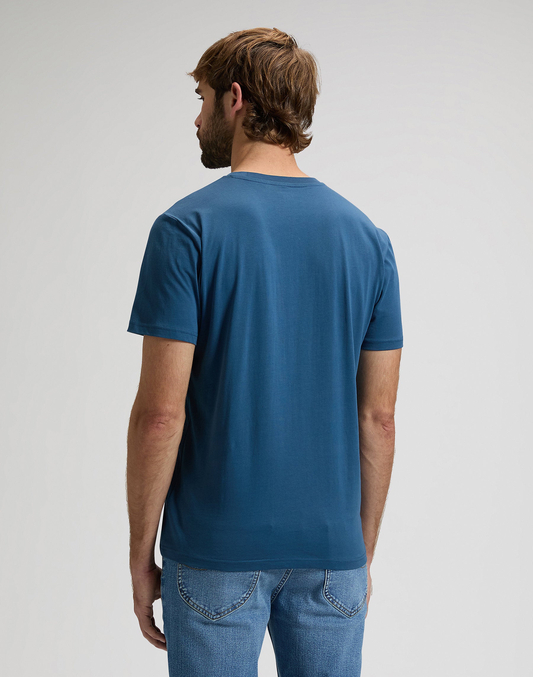 Męska Koszulka Lee Woven Label Tee Orion Blue 112376539