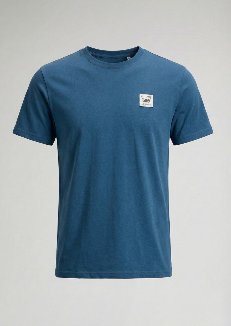 Męska Koszulka Lee Woven Label Tee Orion Blue 112376539