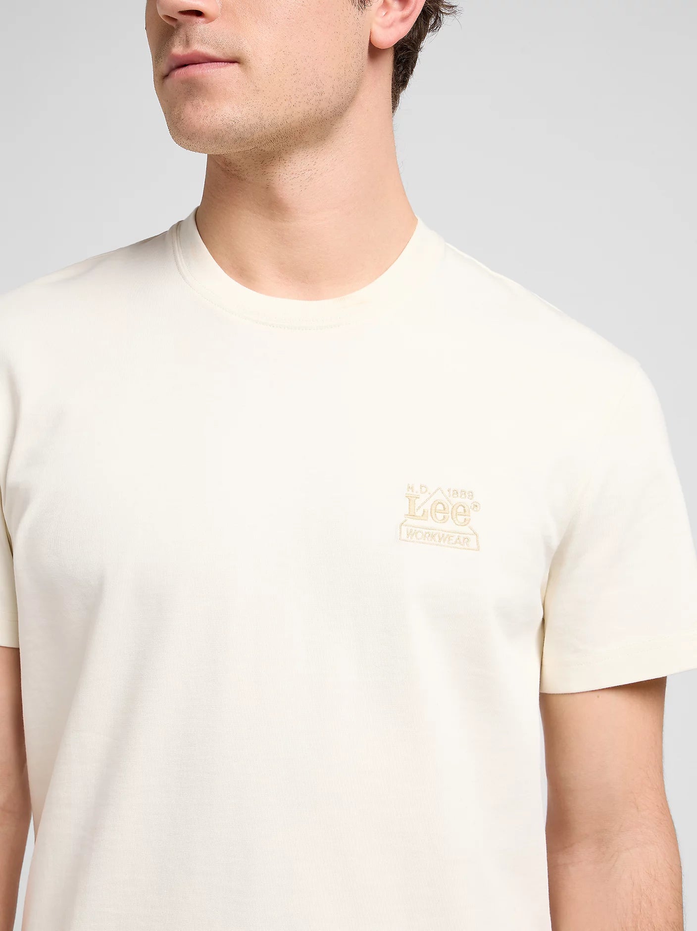 Meska Koszulka Lee Ww Essential Tee Ecru 112370486