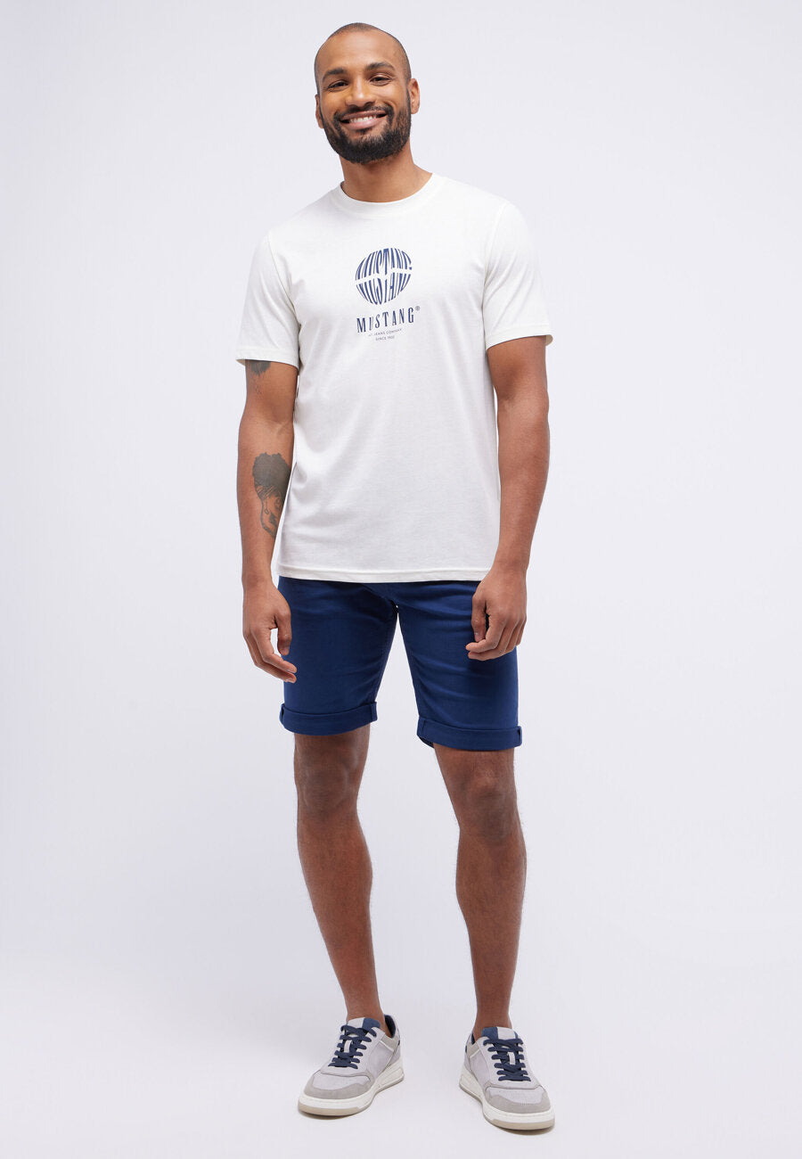 MĘSKA KOSZULKA MUSTANG Austin T-shirt NADRUK Whisper White 1014951 2013