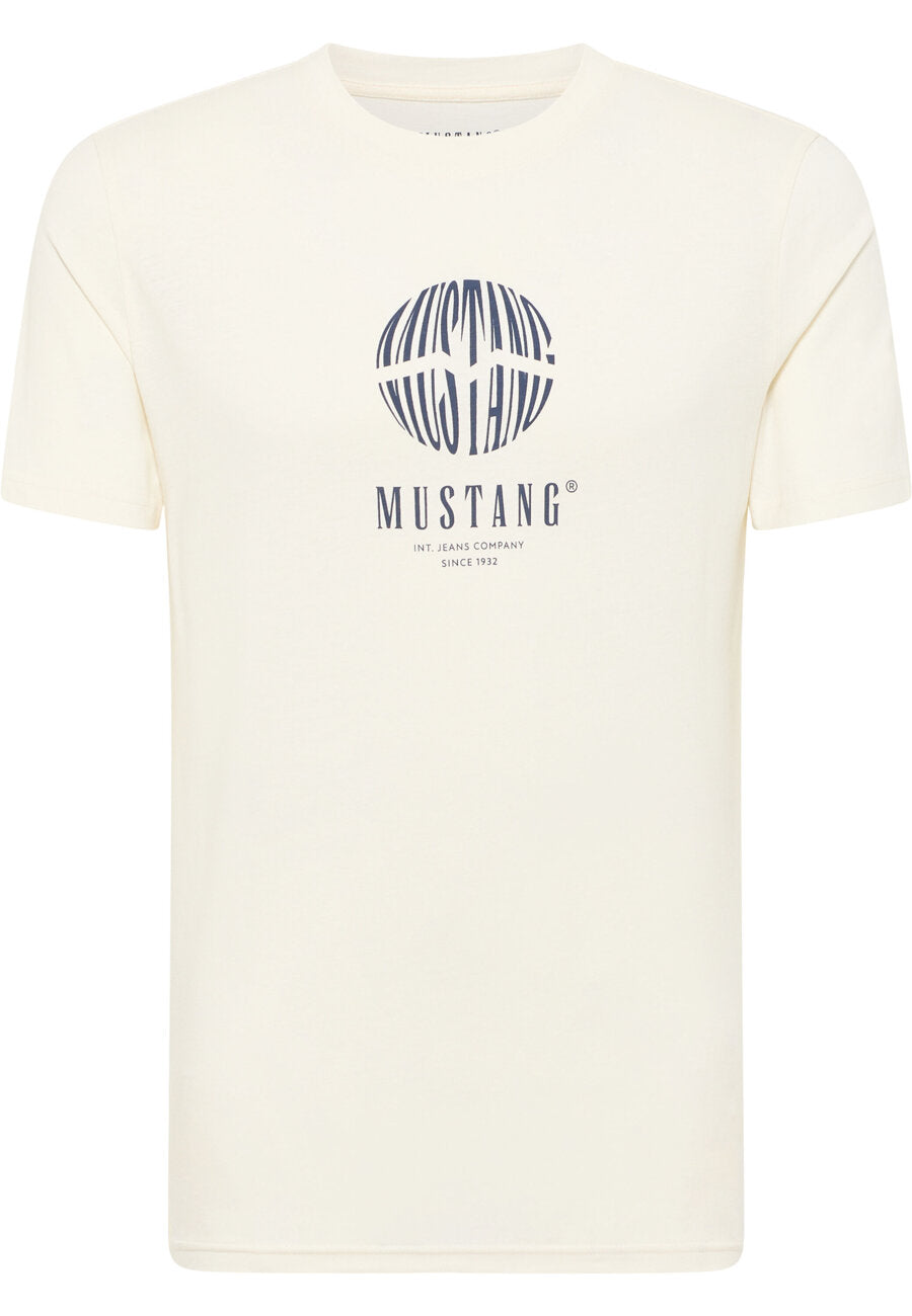MĘSKA KOSZULKA MUSTANG Austin T-shirt NADRUK Whisper White 1014951 2013