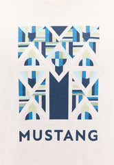 MĘSKA KOSZULKA MUSTANG Austin T-shirt NADRUK Whisper White 1014954 2013