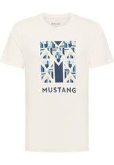 MĘSKA KOSZULKA MUSTANG Austin T-shirt NADRUK Whisper White 1014954 2013