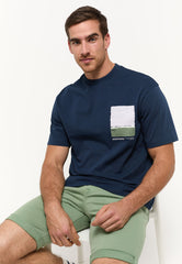 MĘSKA KOSZULKA MUSTANG T-shirt Alvarado Dress Blues 1014959 5334