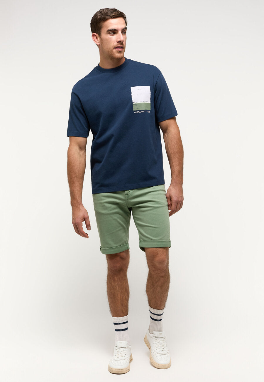 MĘSKA KOSZULKA MUSTANG T-shirt Alvarado Dress Blues 1014959 5334