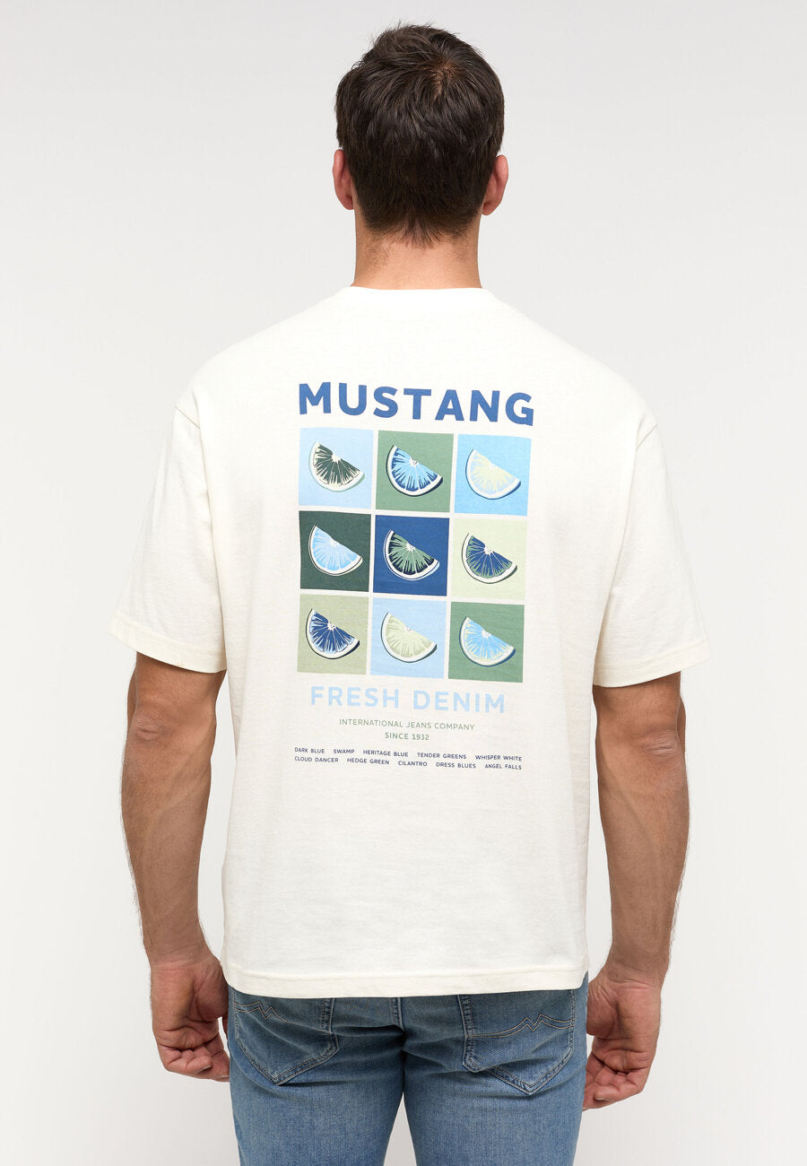 MĘSKA KOSZULKA MUSTANG T-shirt Alvarado Whisper White 1014932 2013