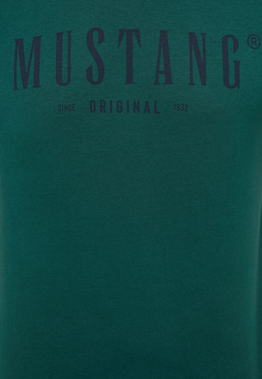 Męska Koszulka Mustang T-shirt Logo Nadruk Alex C Print June Bug 1014445 6485