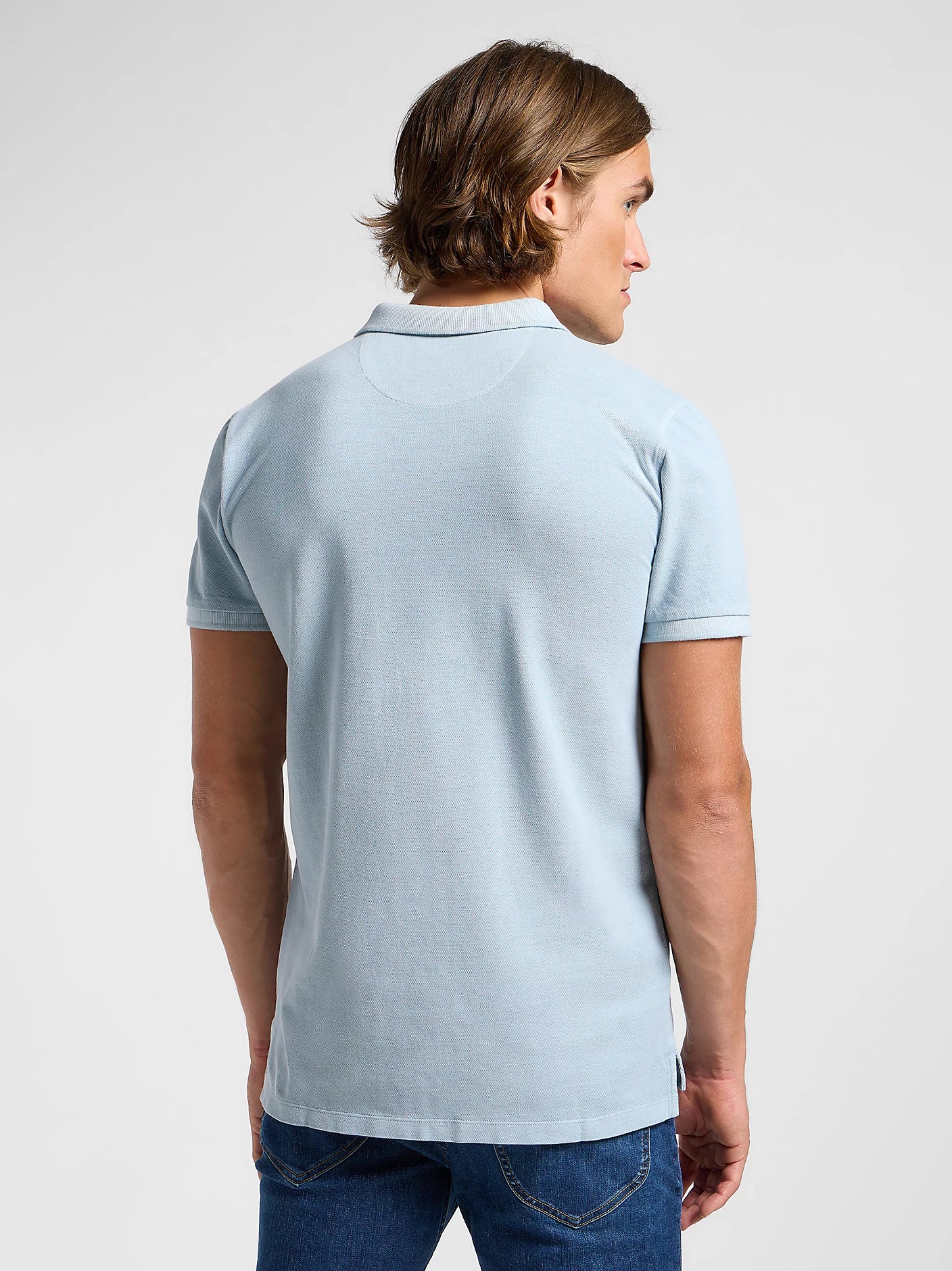 MESKA KOSZULKA POLO LEE GARMENT DYE POLO CONCRETE GRAY 112363859