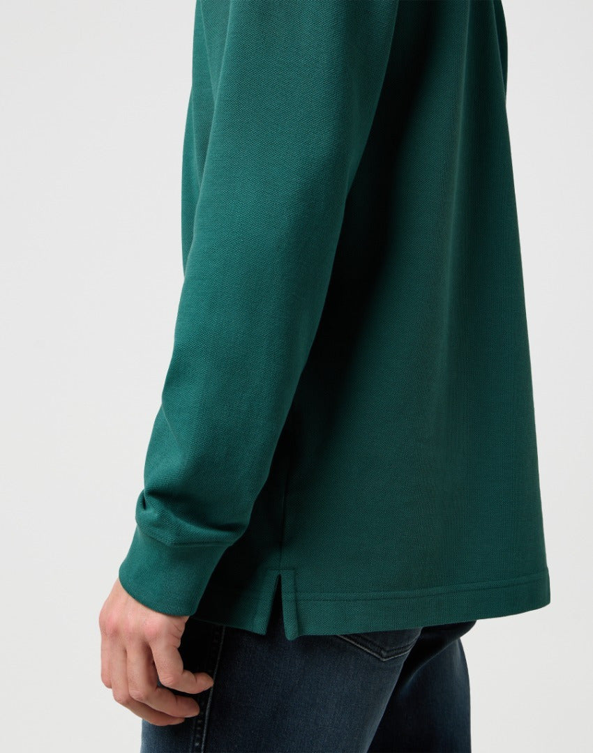 Meska Koszulka Polo Wrangler Ls Polo Shirt Bistro Green 112371507