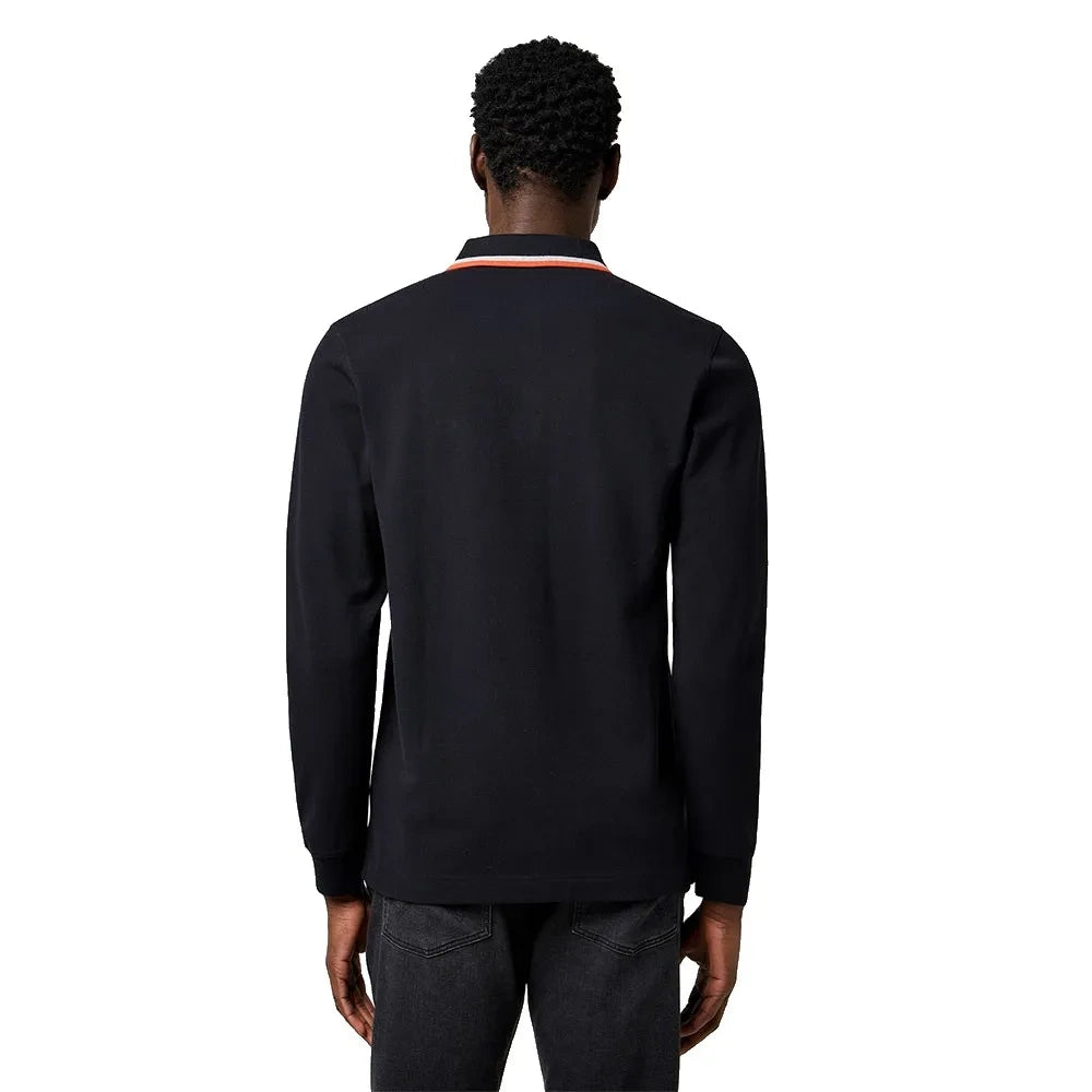 Meska Koszulka Polo Wrangler Ls Polo Shirt Black 112371505