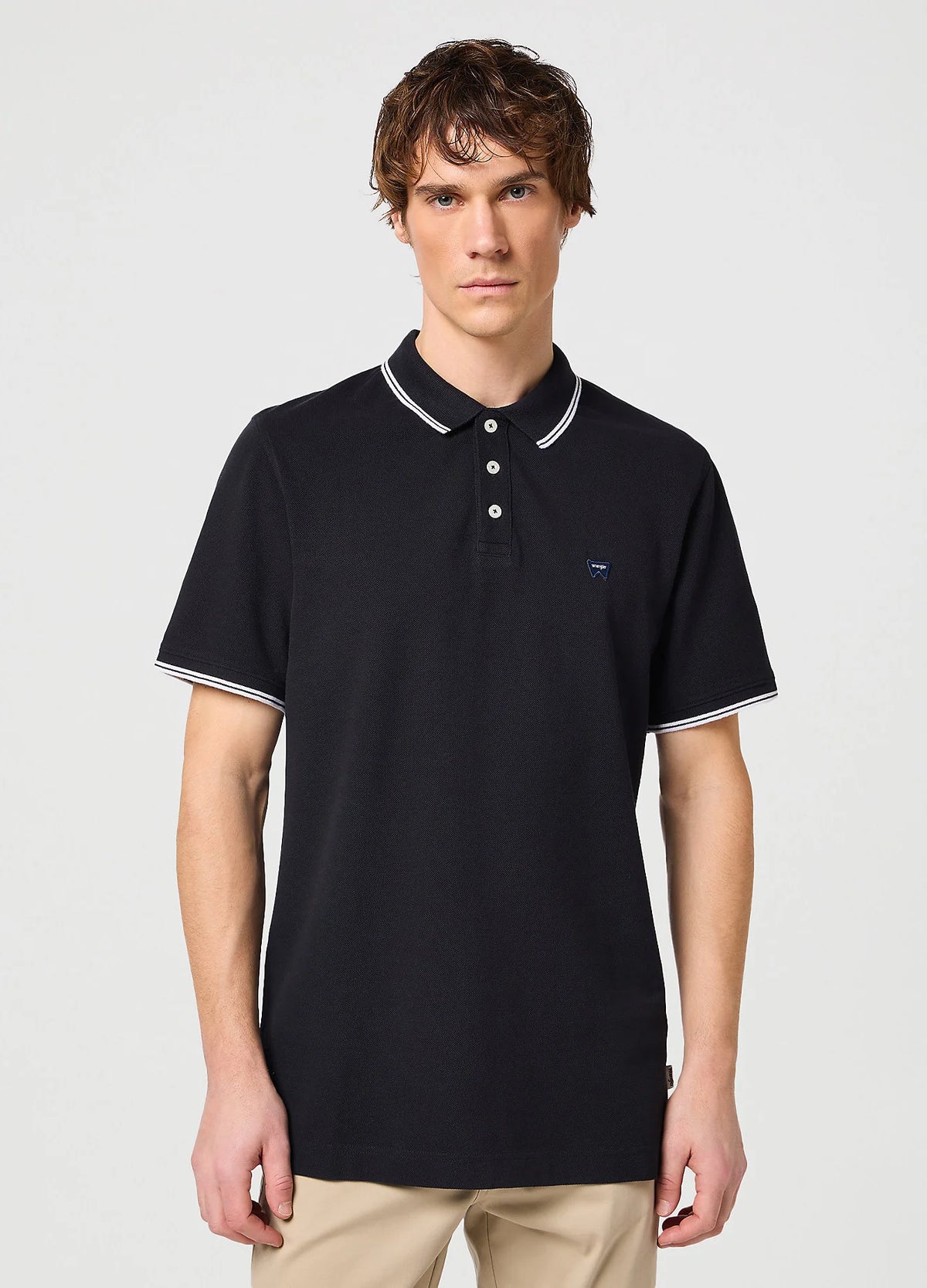 Męska Koszulka Polo Wrangler Polo Shirt Black 112350404