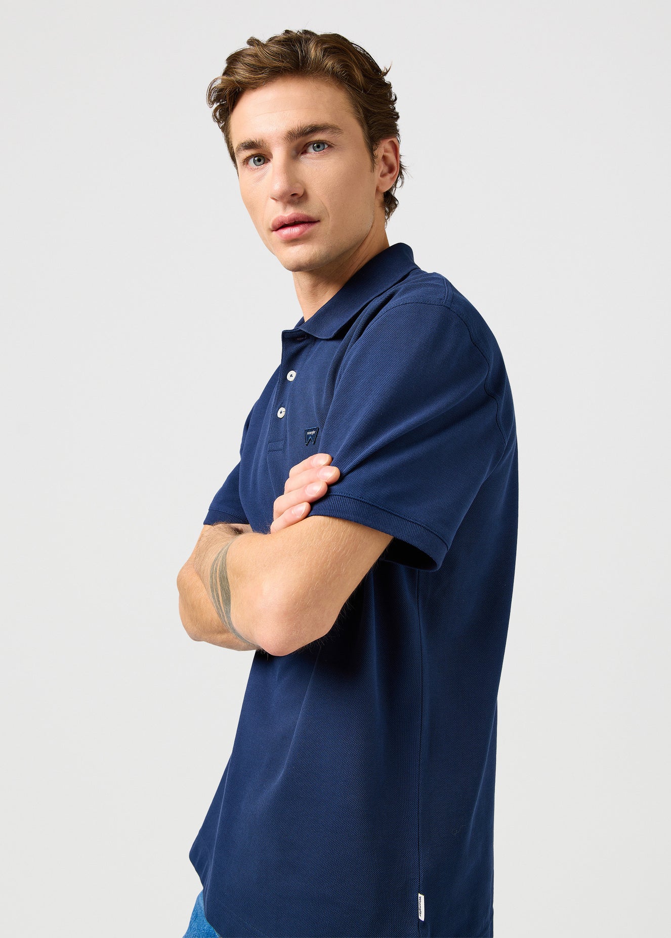 Meska Koszulka Polo Wrangler Polo Shirt Black Iris 112362388