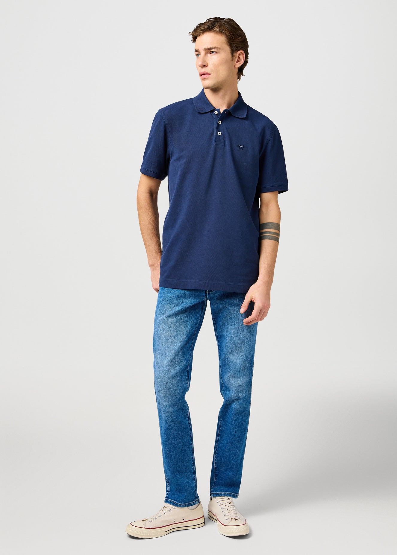 Meska Koszulka Polo Wrangler Polo Shirt Black Iris 112362388