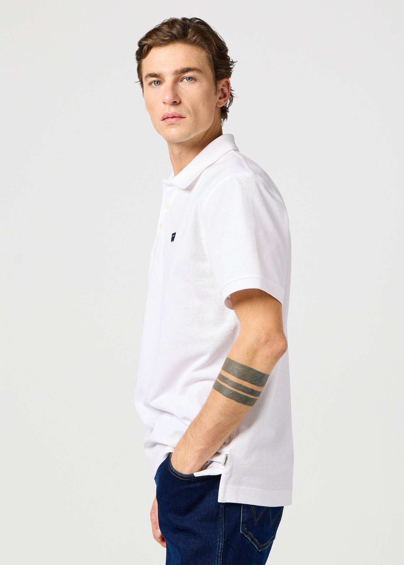 Meska Koszulka Polo Wrangler Polo Shirt Bright White 112362386
