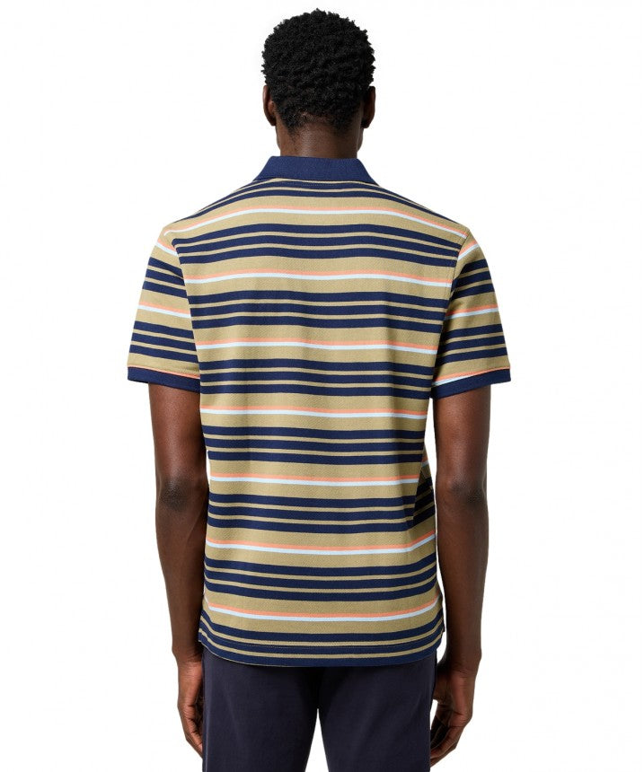 Meska Koszulka Polo Wrangler Stripe Polo Shirt Aloe 112371510