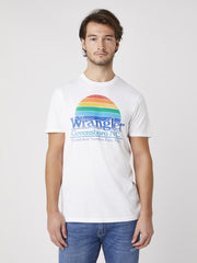 MĘSKA KOSZULKA T-SHIRT WRANGLER SS GRAPHIC TEE WHITE W7AID3989 112131343