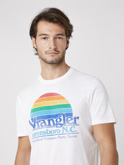 MĘSKA KOSZULKA T-SHIRT WRANGLER SS GRAPHIC TEE WHITE W7AID3989 112131343