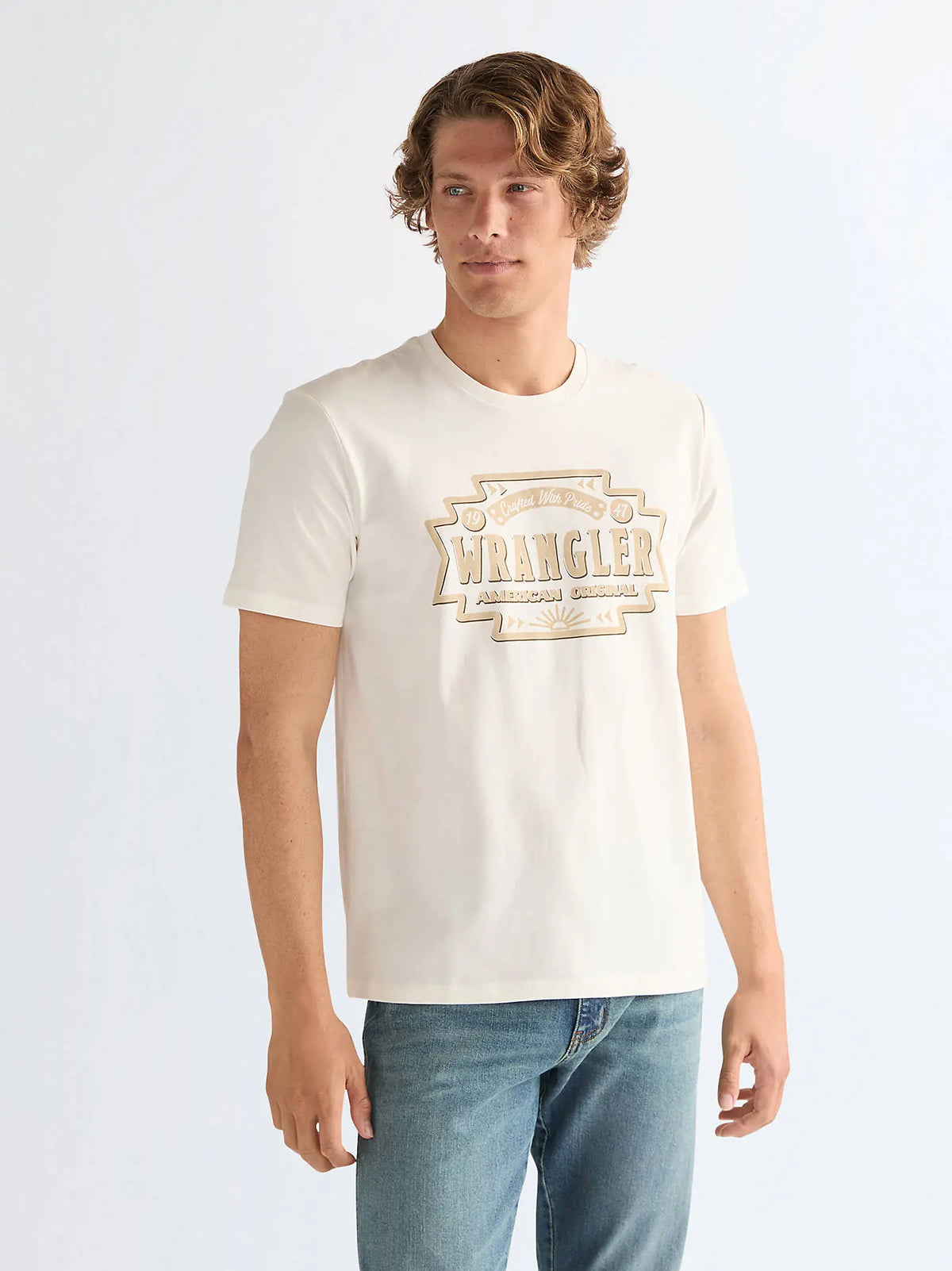 Męska Koszulka Wrangler Americana Tee Worn White 112378505