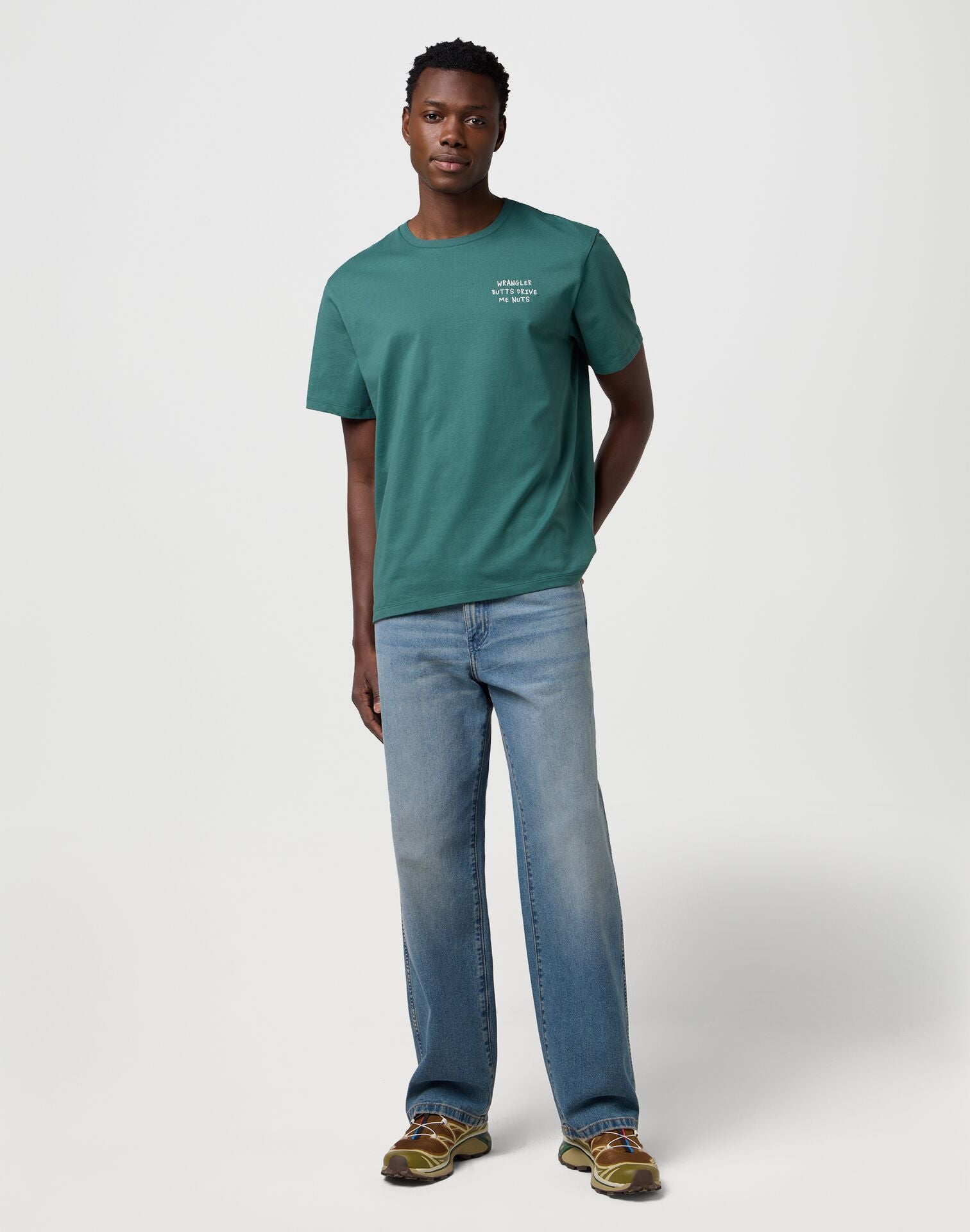 Meska Koszulka Wrangler Embroidery Tee Bistro Green 112371491