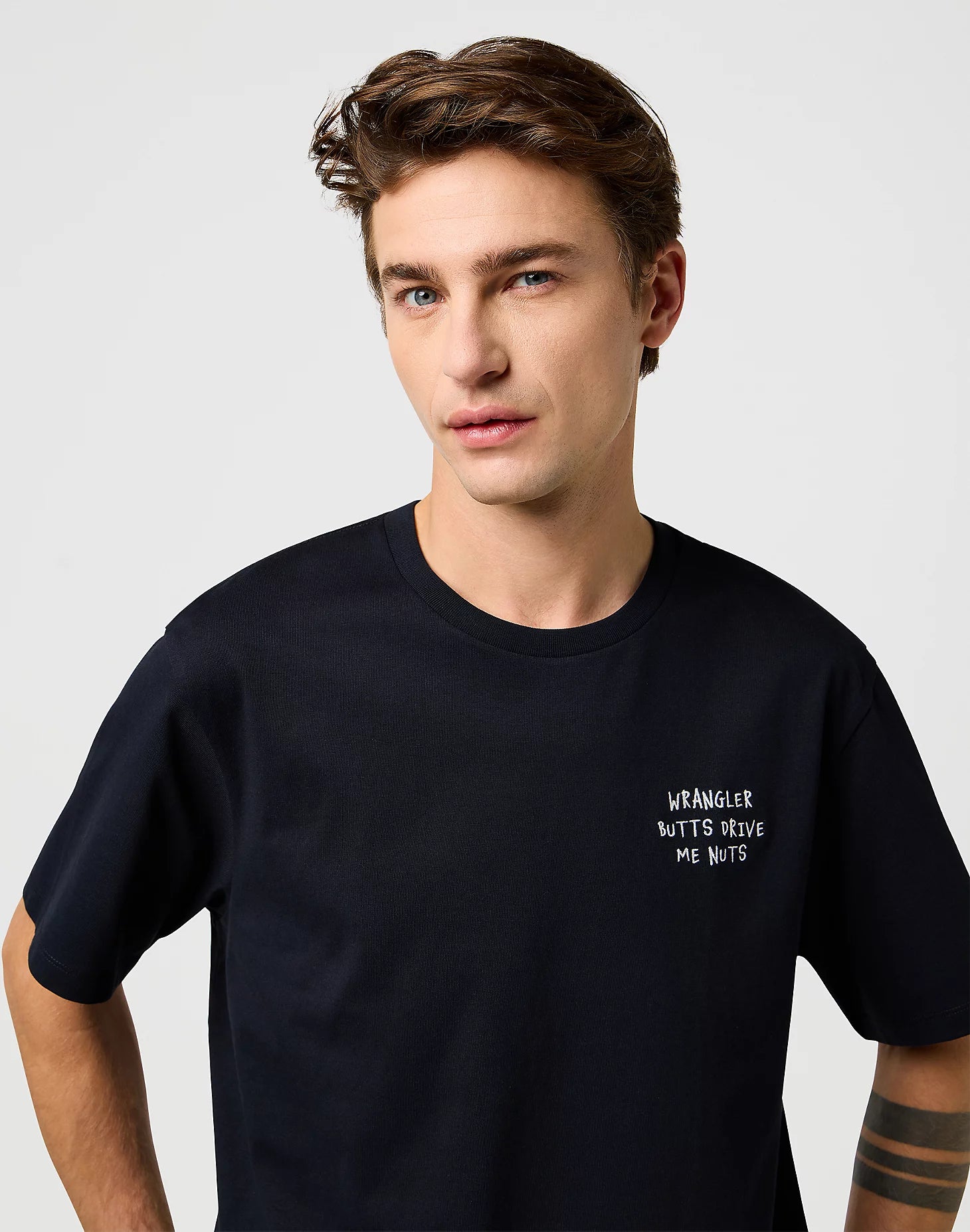 Meska Koszulka Wrangler Embroidery Tee Black 112371489