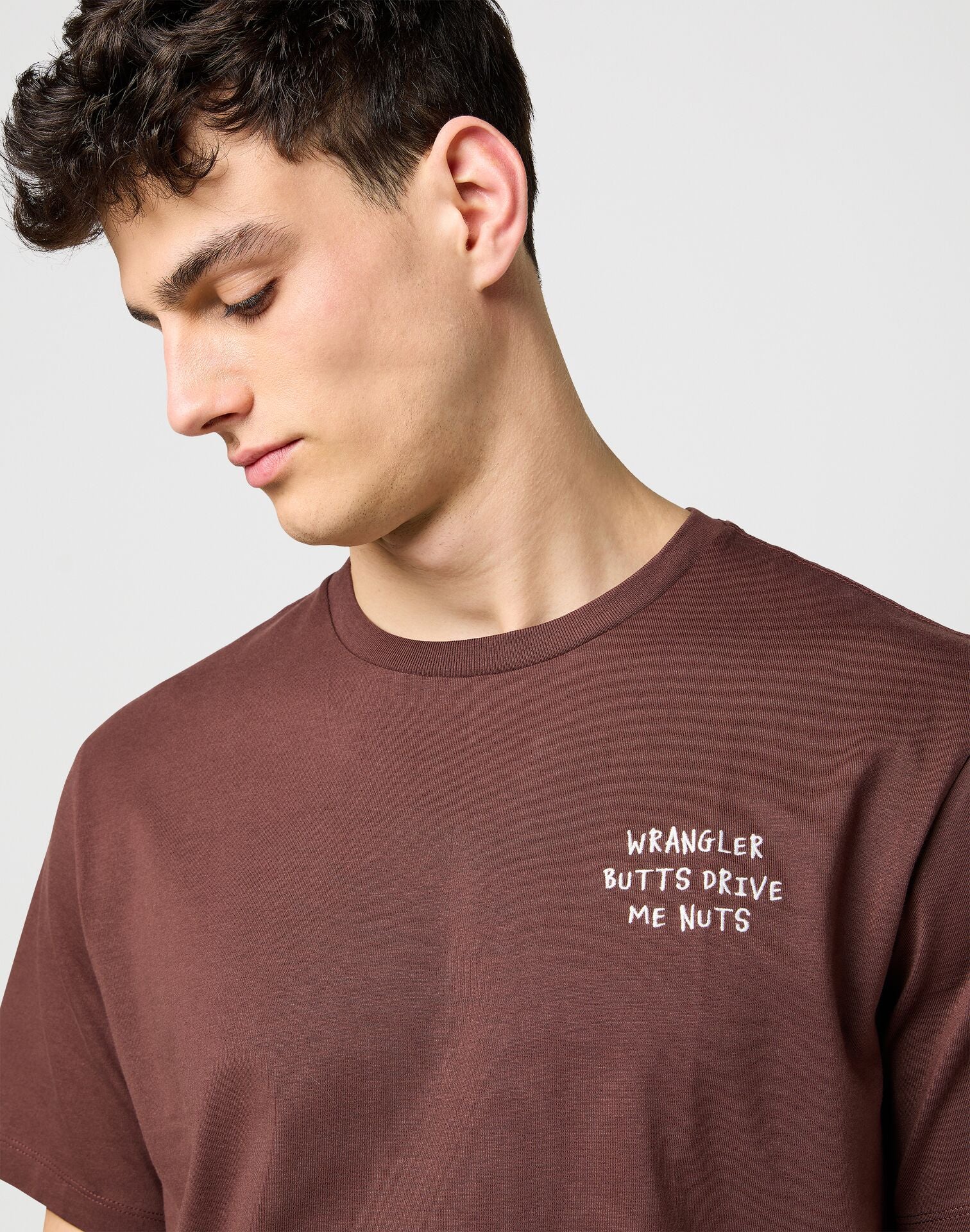 Meska Koszulka Wrangler Embroidery Tee Mahogany 112371490