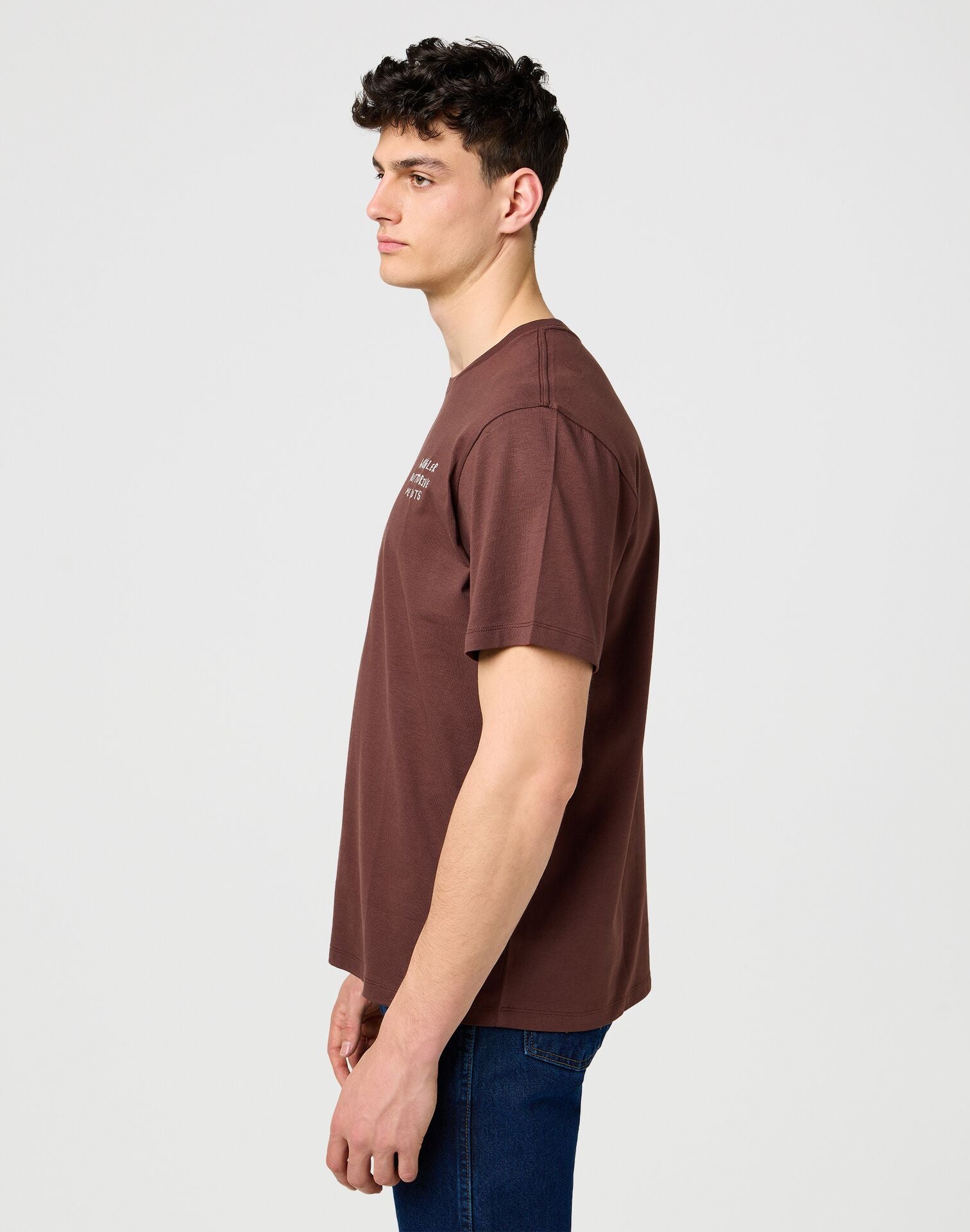 Meska Koszulka Wrangler Embroidery Tee Mahogany 112371490