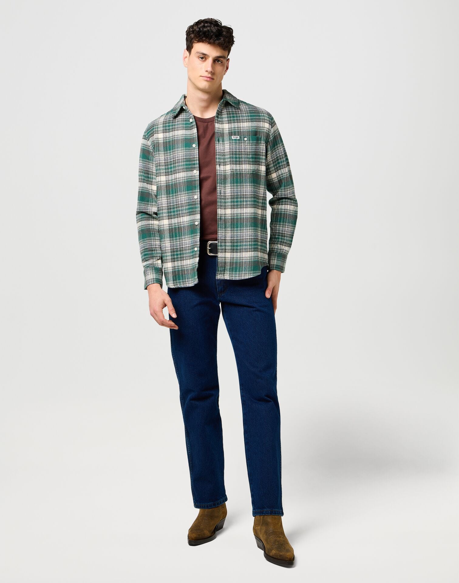 Meska Koszulka Wrangler Embroidery Tee Mahogany 112371490