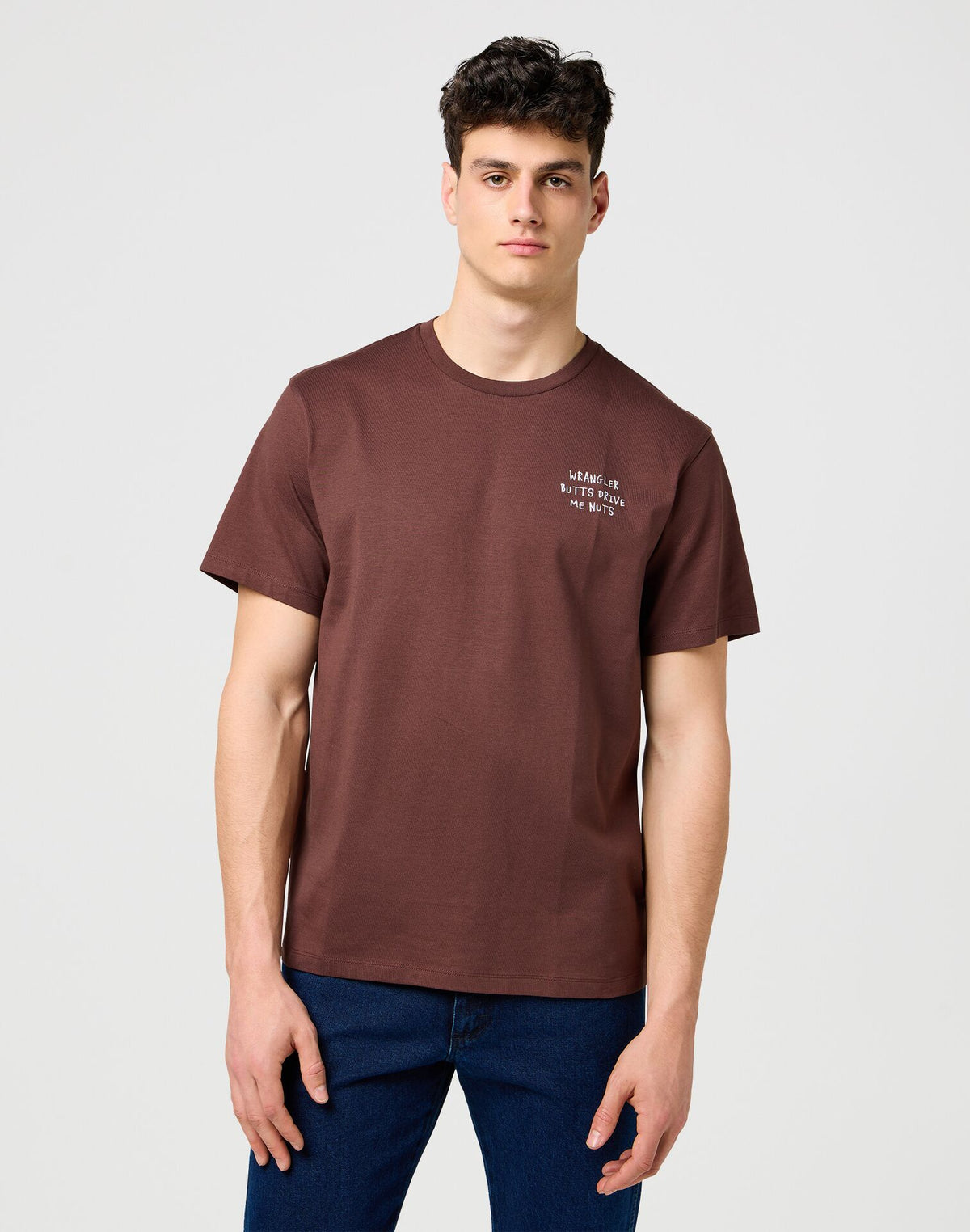 Meska Koszulka Wrangler Embroidery Tee Mahogany 112371490