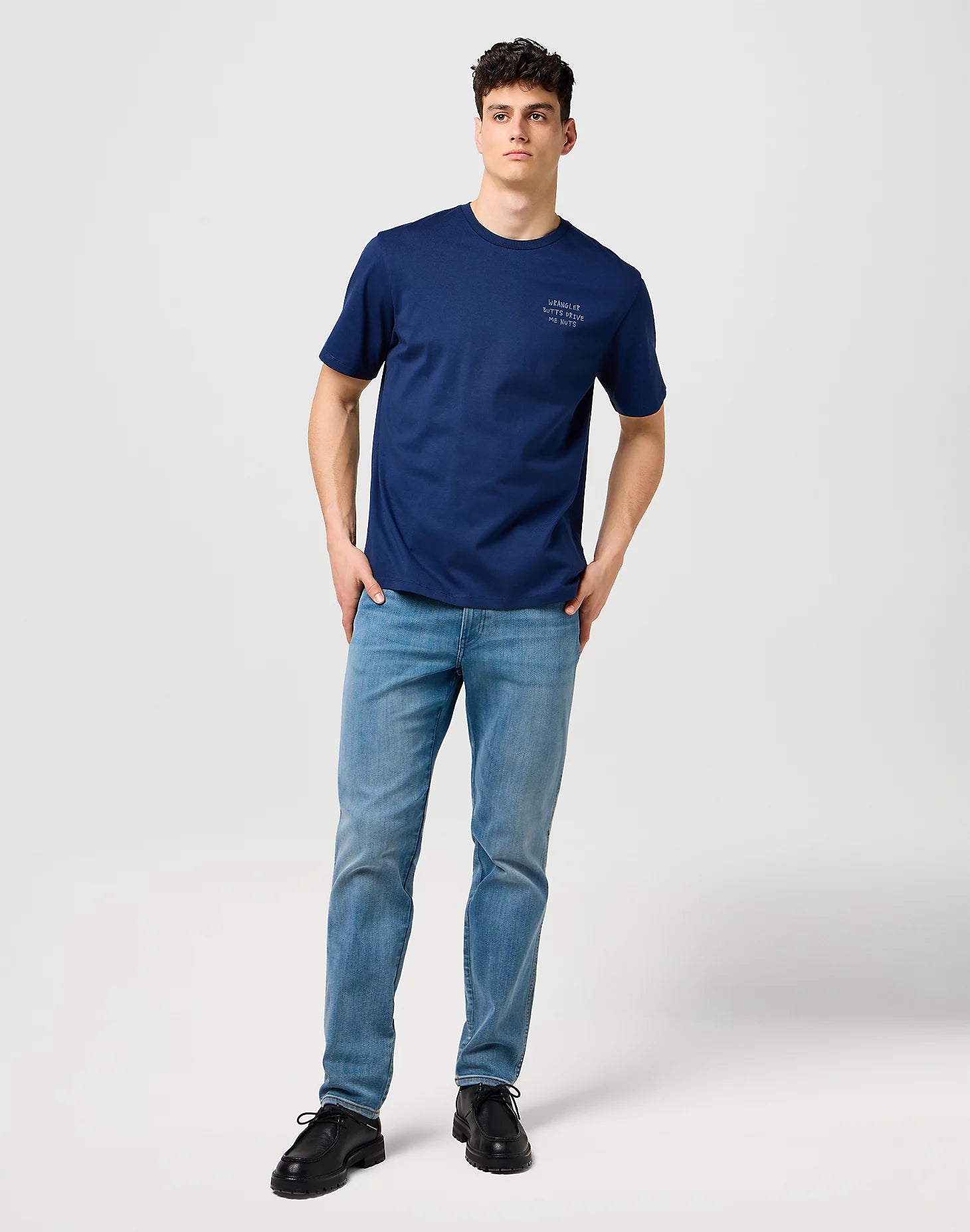 Meska Koszulka Wrangler Embroidery Tee Navy 112371488