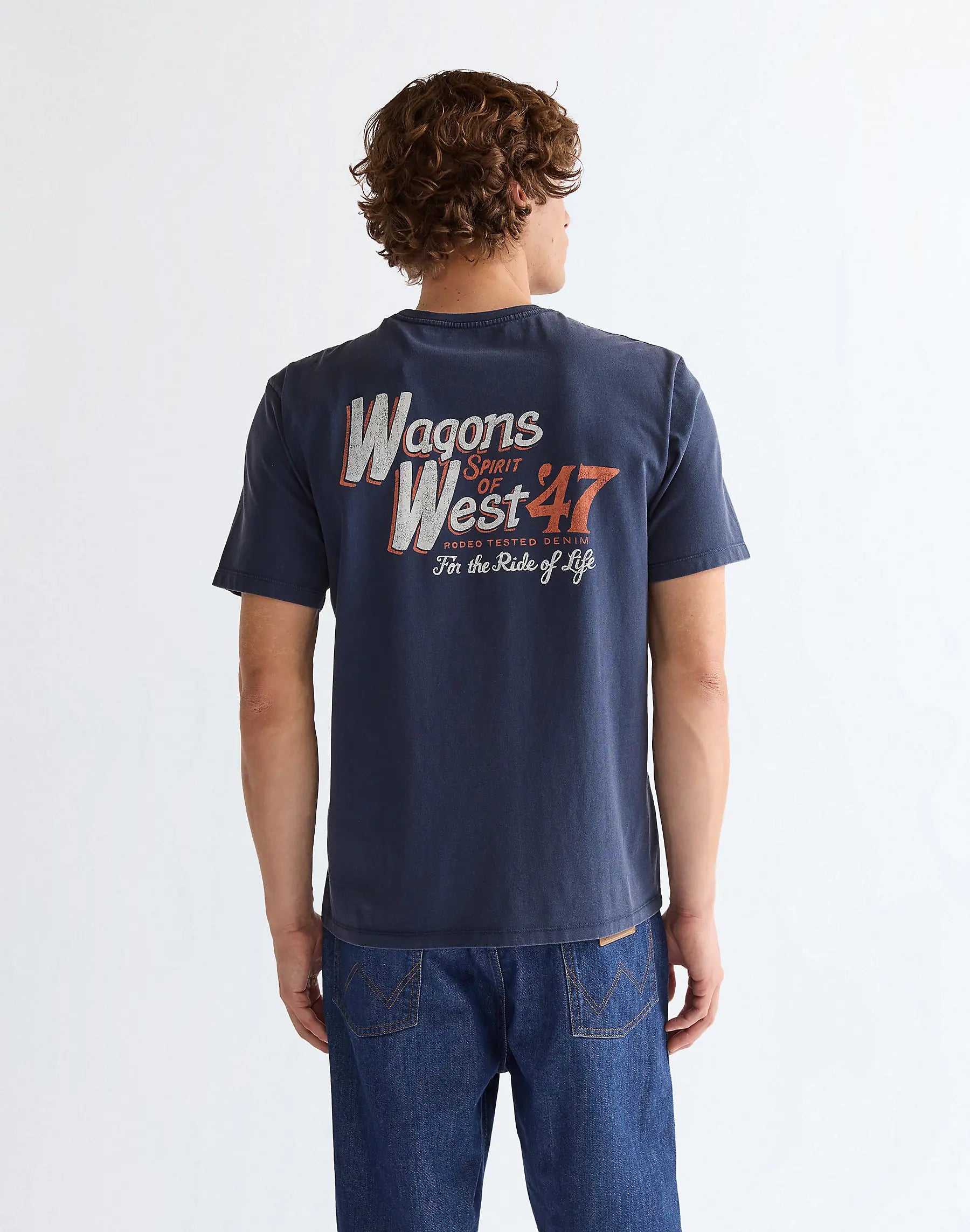 MESKA KOSZULKA WRANGLER GRAPHIC TEE NAVY 112377995