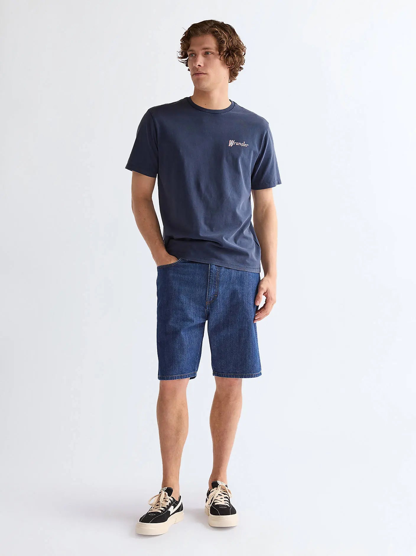 MESKA KOSZULKA WRANGLER GRAPHIC TEE NAVY 112377995