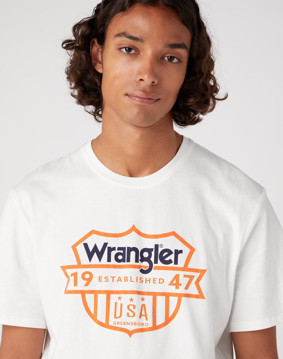 Męska Koszulka Wrangler Graphic Tee Worn White 112330884