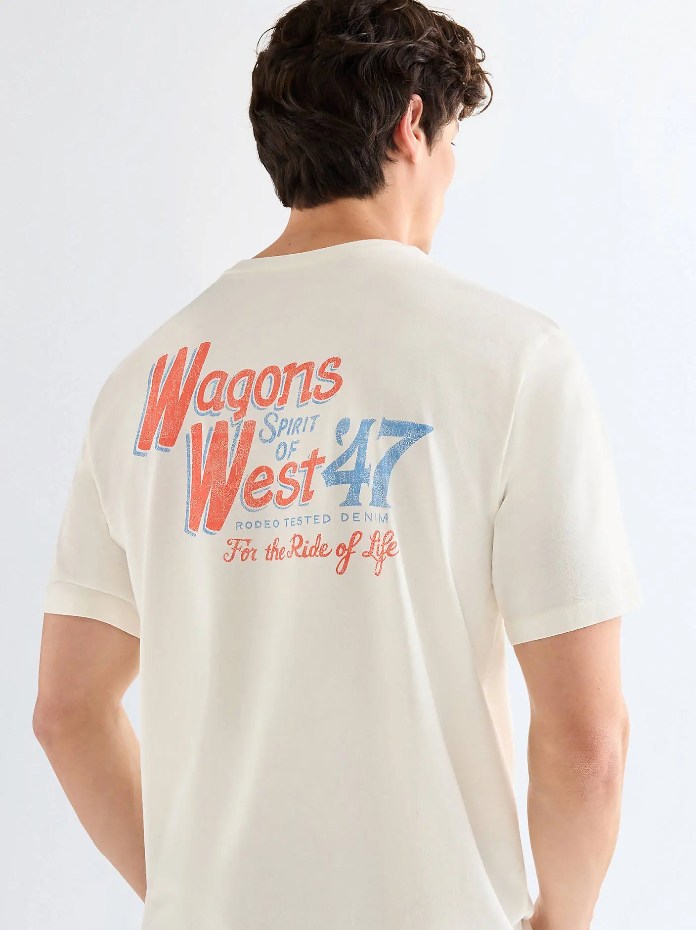 MESKA KOSZULKA WRANGLER GRAPHIC TEE WORN WHITE 112377994