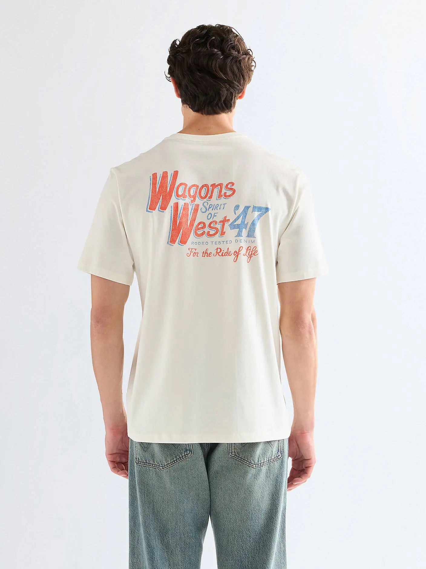 MESKA KOSZULKA WRANGLER GRAPHIC TEE WORN WHITE 112377994